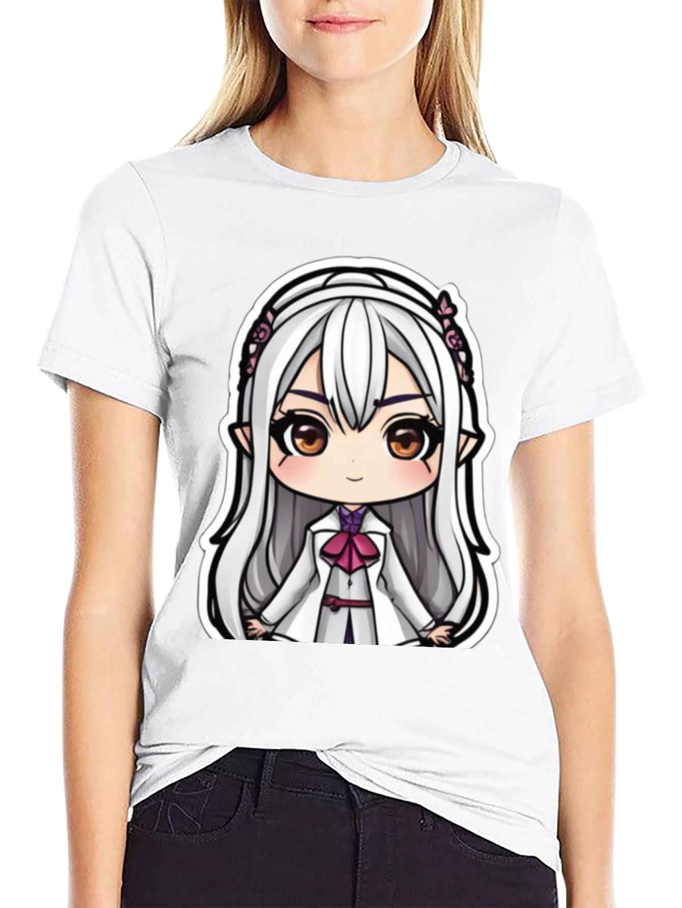 Anime Girl Graphic Tee - Cute Cartoon Character T-Shirt