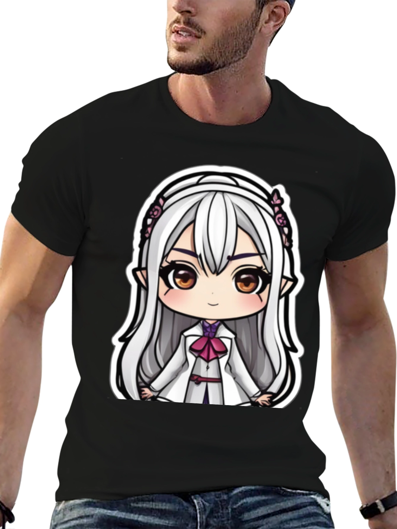 Anime Girl Graphic Tee - Cute Cartoon Character T-Shirt