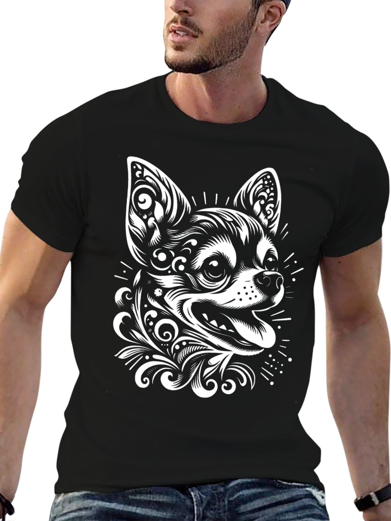 Chihuahua Art Black Tee - Stylish Dog Lover Shirt
