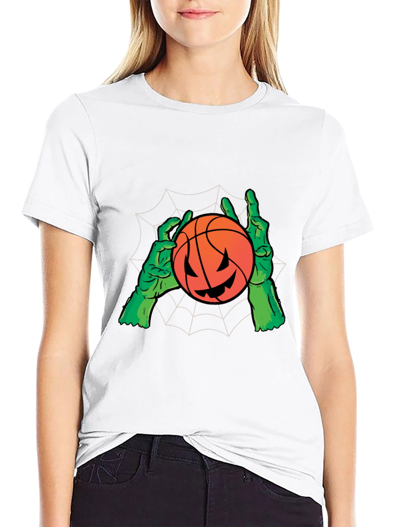 Halloween Pumpkin Basketball Graphic Tee