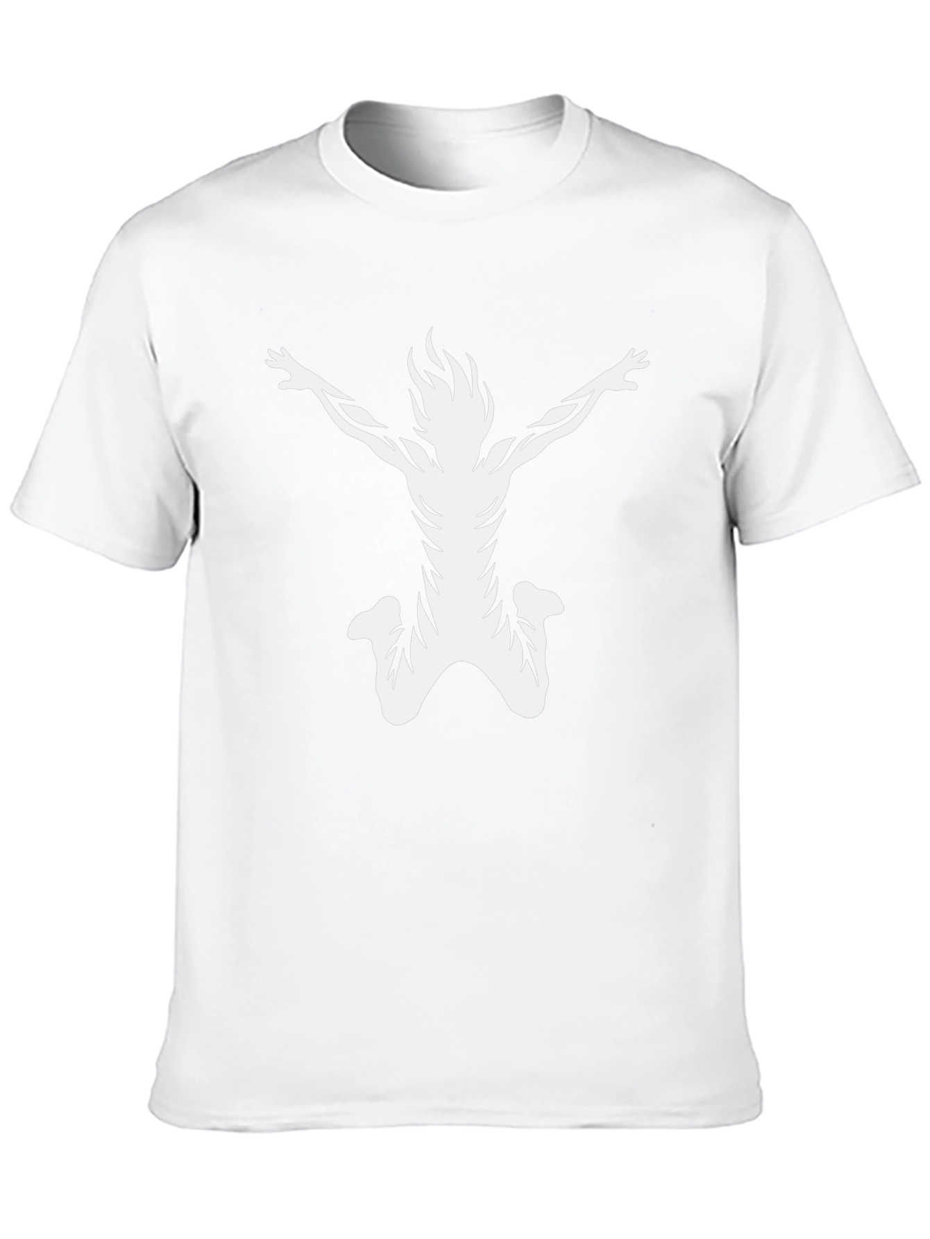 Mens Black T-Shirt with White Abstract Design