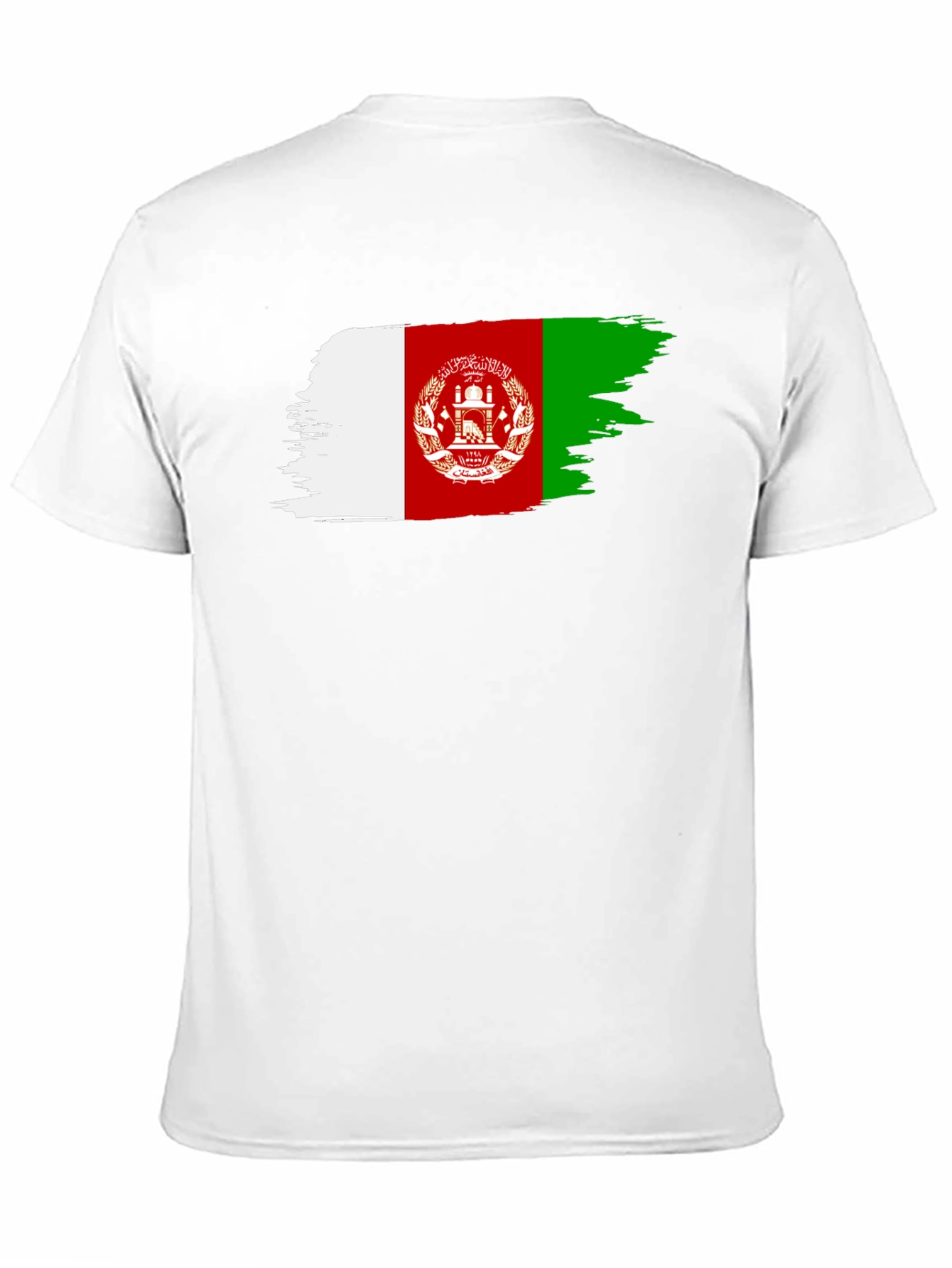 Afghanistan Flag Brush Stroke T-Shirt - Black