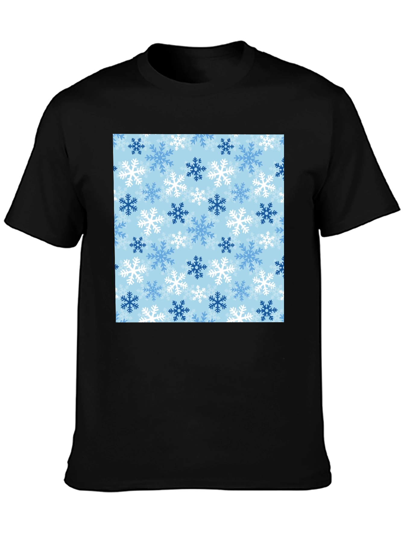 Snowflake Pattern T-Shirt: Festive Winter Style
