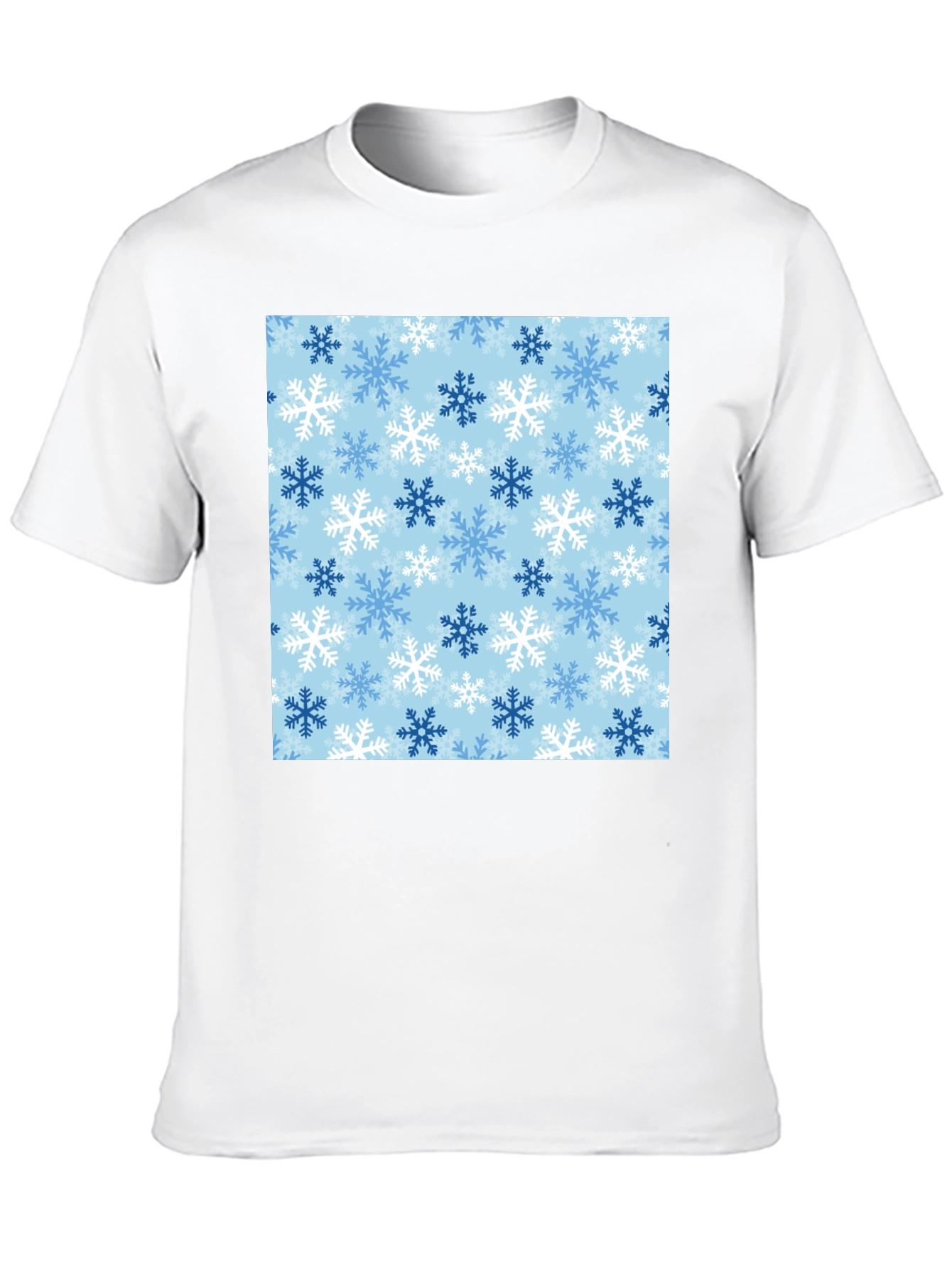 Snowflake Pattern T-Shirt: Festive Winter Style