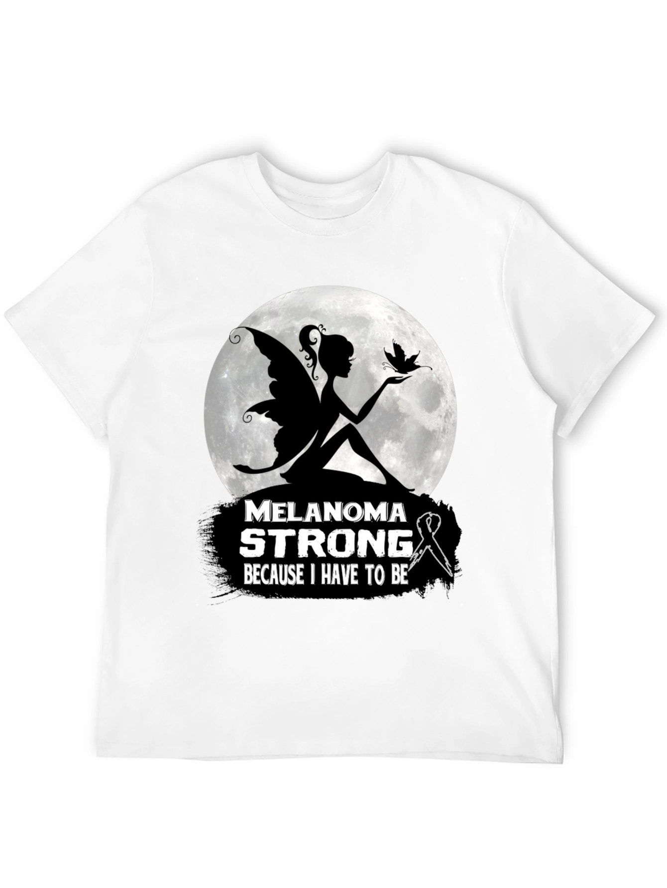 Melanoma Strong T-Shirt - Fairy & Butterfly Design