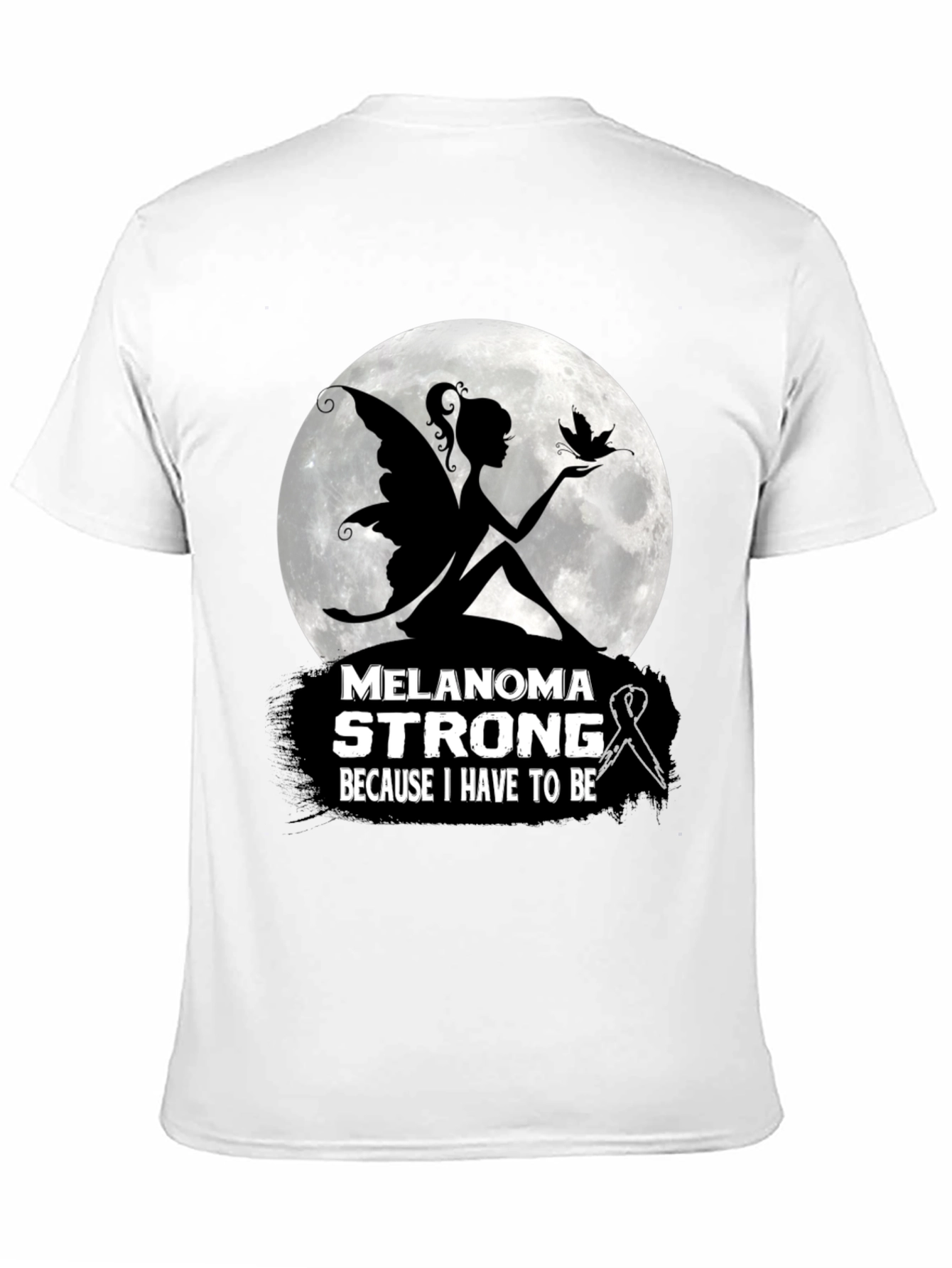 Melanoma Strong T-Shirt - Fairy & Butterfly Design