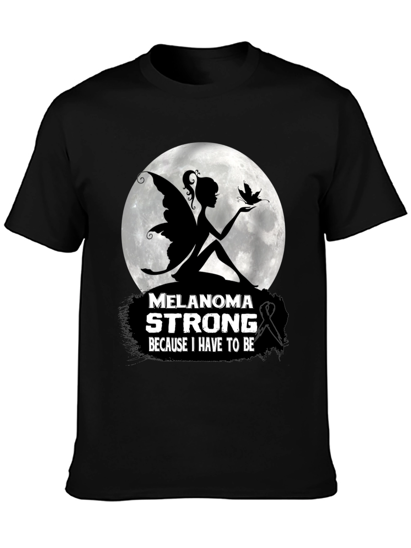 Melanoma Strong T-Shirt - Fairy & Butterfly Design