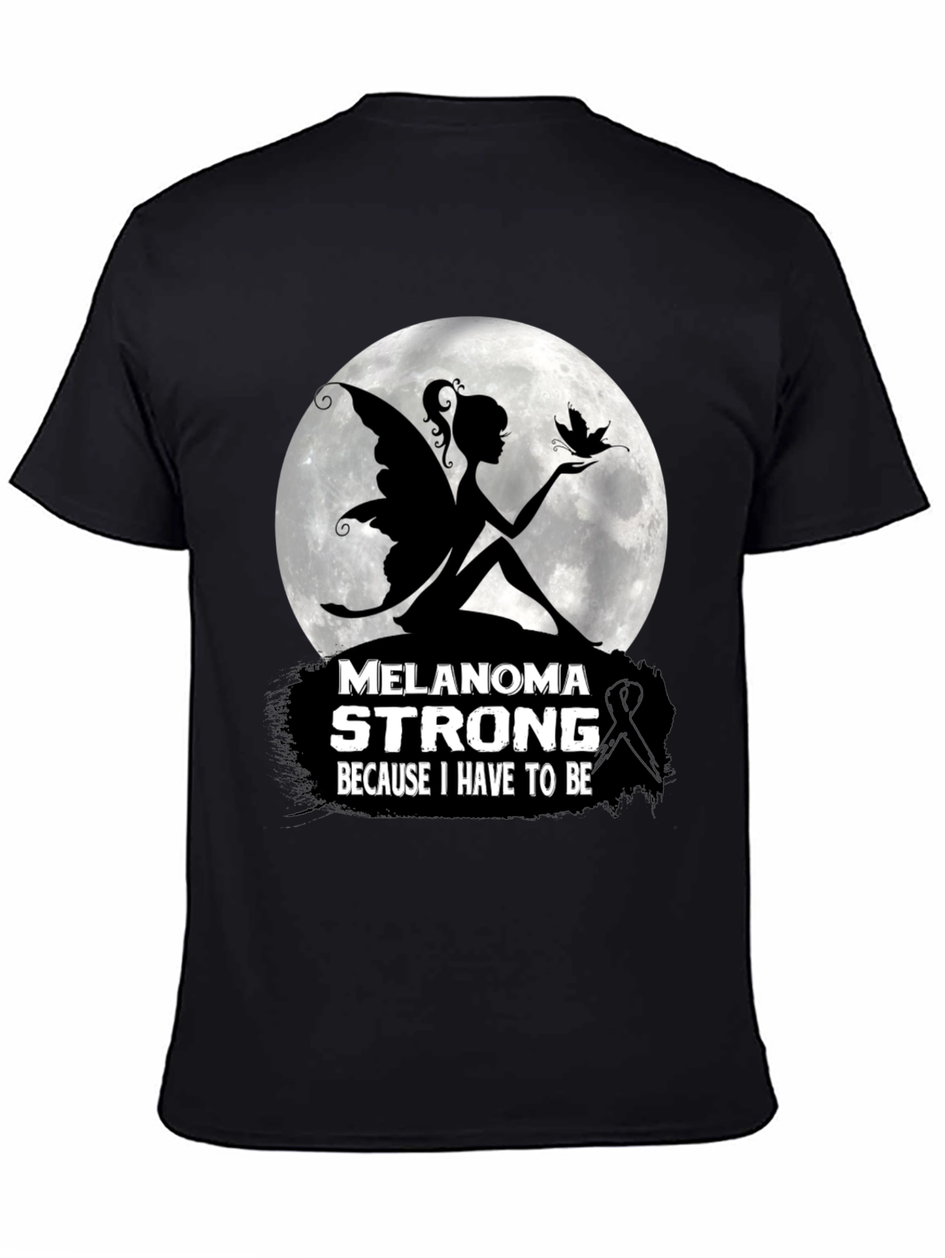 Melanoma Strong T-Shirt - Fairy & Butterfly Design