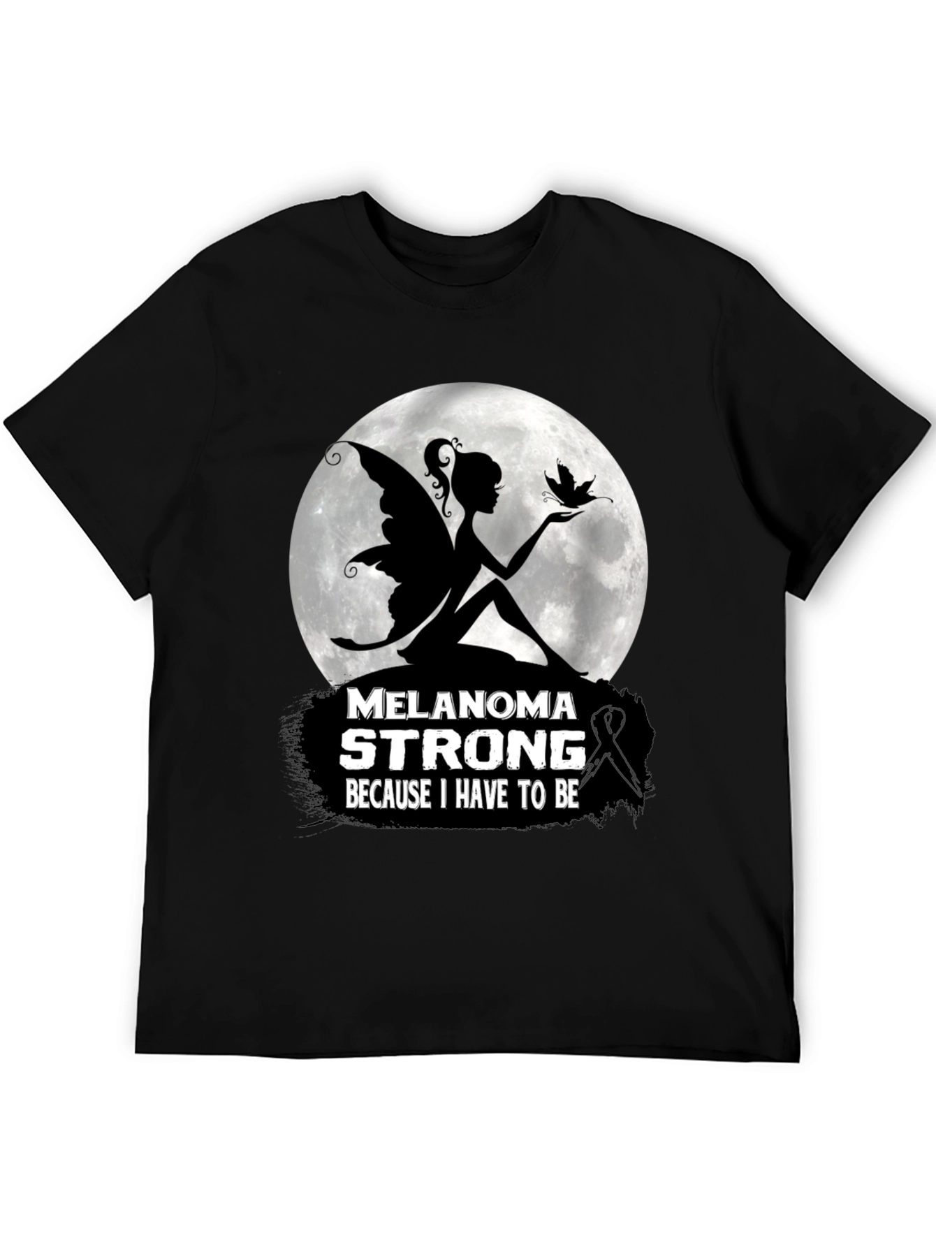 Melanoma Strong T-Shirt - Fairy & Butterfly Design