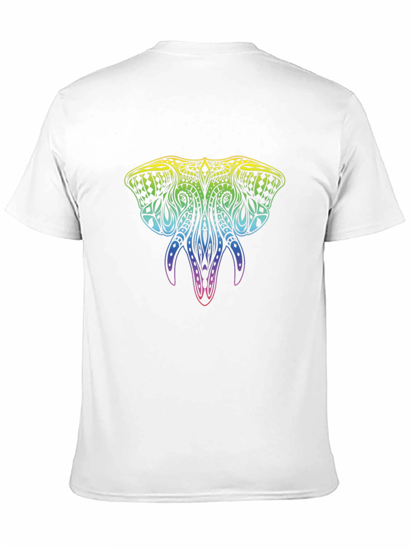 Rainbow Elephant Graphic Black T-Shirt