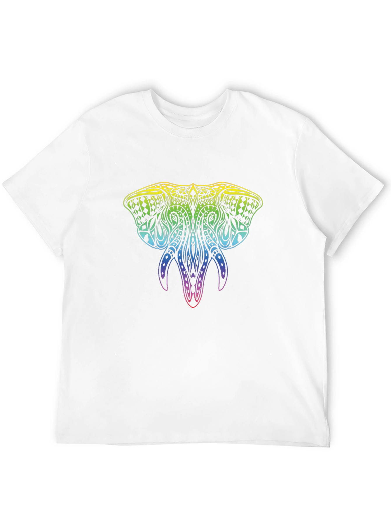 Rainbow Elephant Graphic Black T-Shirt