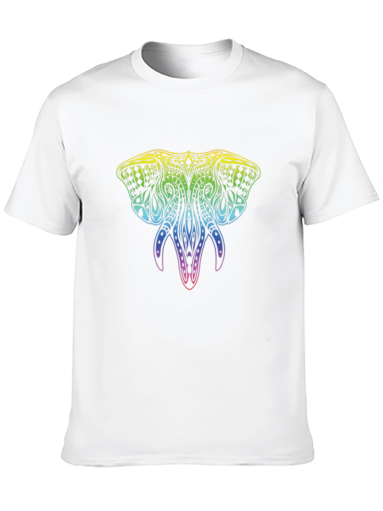 Rainbow Elephant Graphic Black T-Shirt