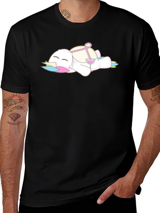 Unicorn Wine T-Shirt: Relaxed Drinking Cartoon Tee