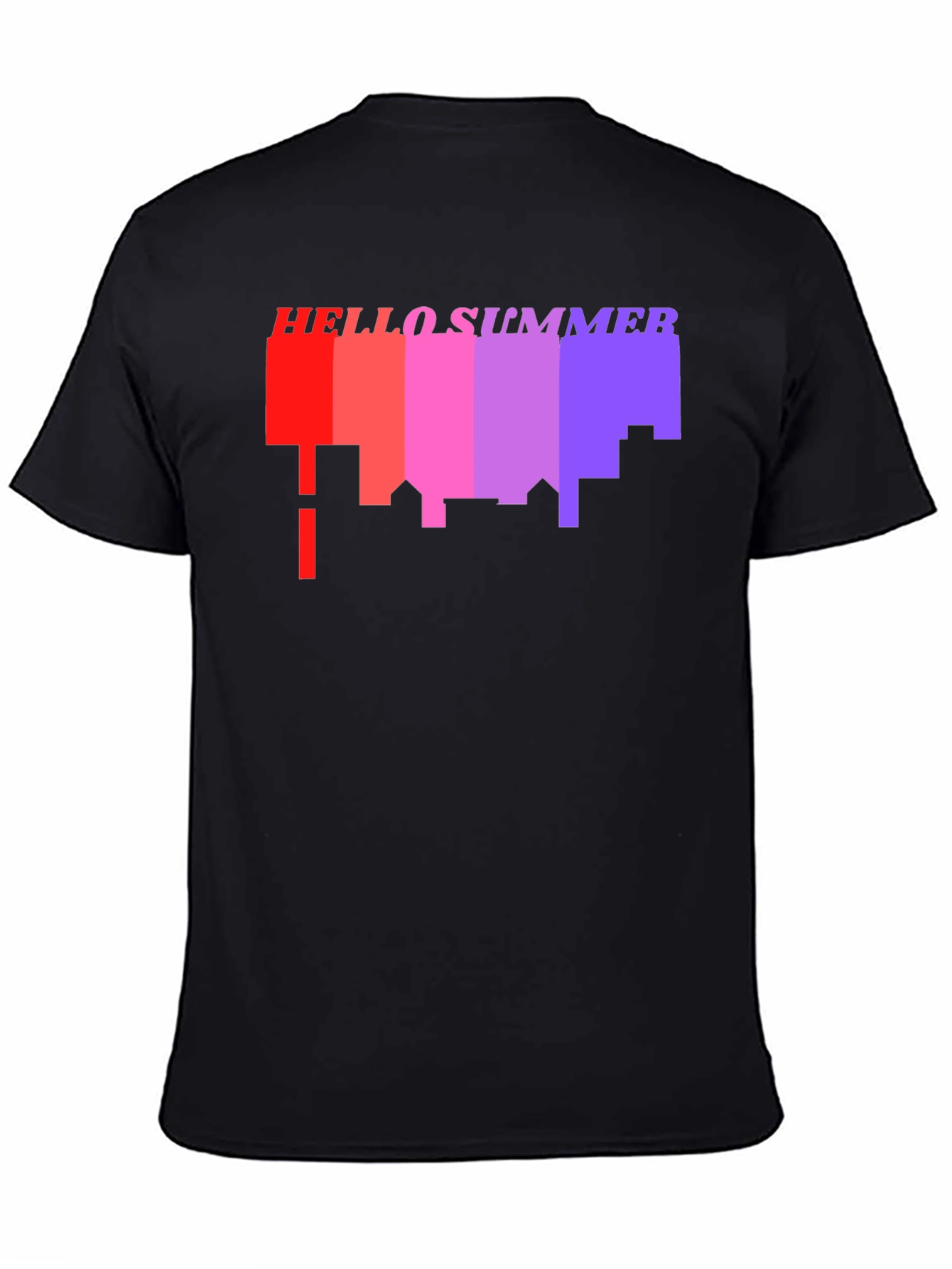 Hello Summer Cityscape Graphic Tee - Black