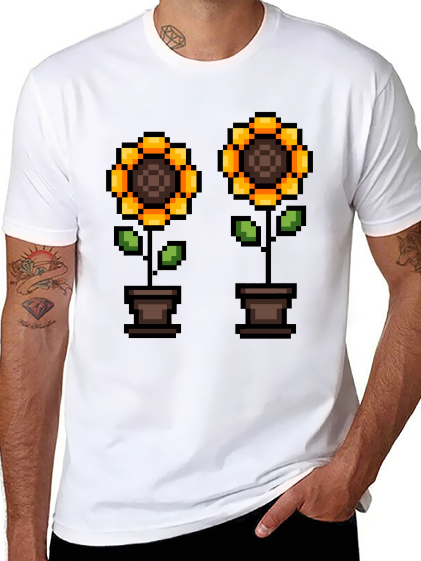 Pixel Sunflower T-Shirt - Gamer Style