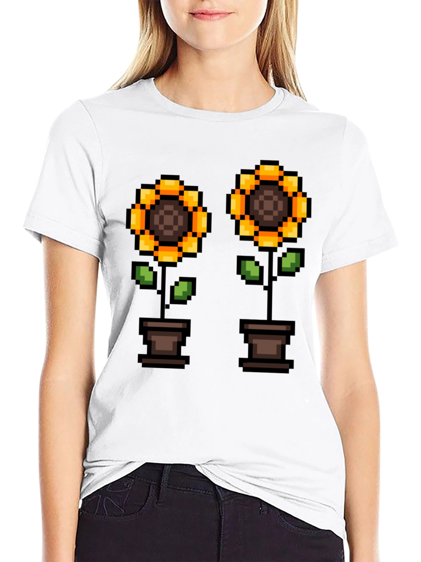 Pixel Sunflower T-Shirt - Gamer Style