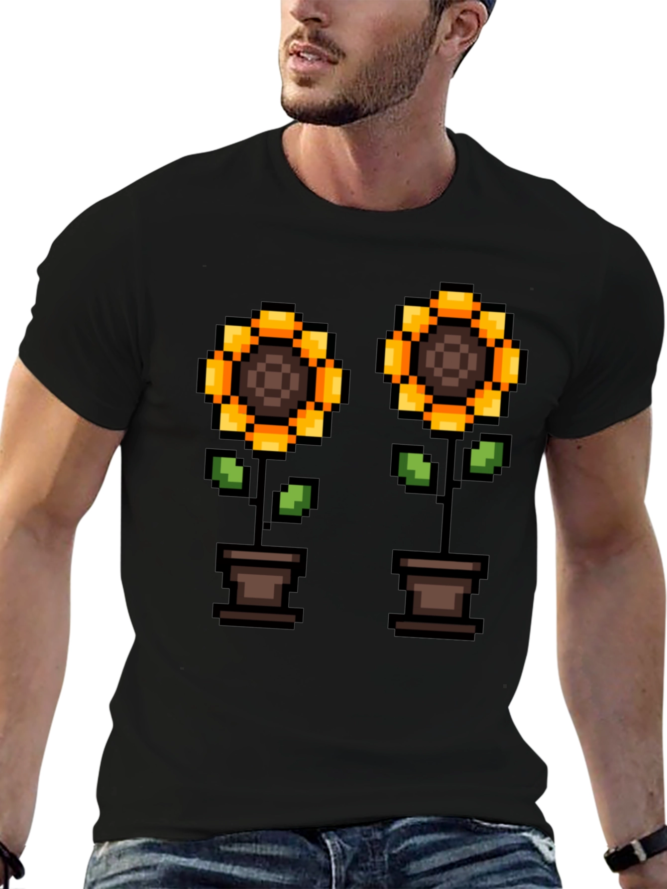 Pixel Sunflower T-Shirt - Gamer Style