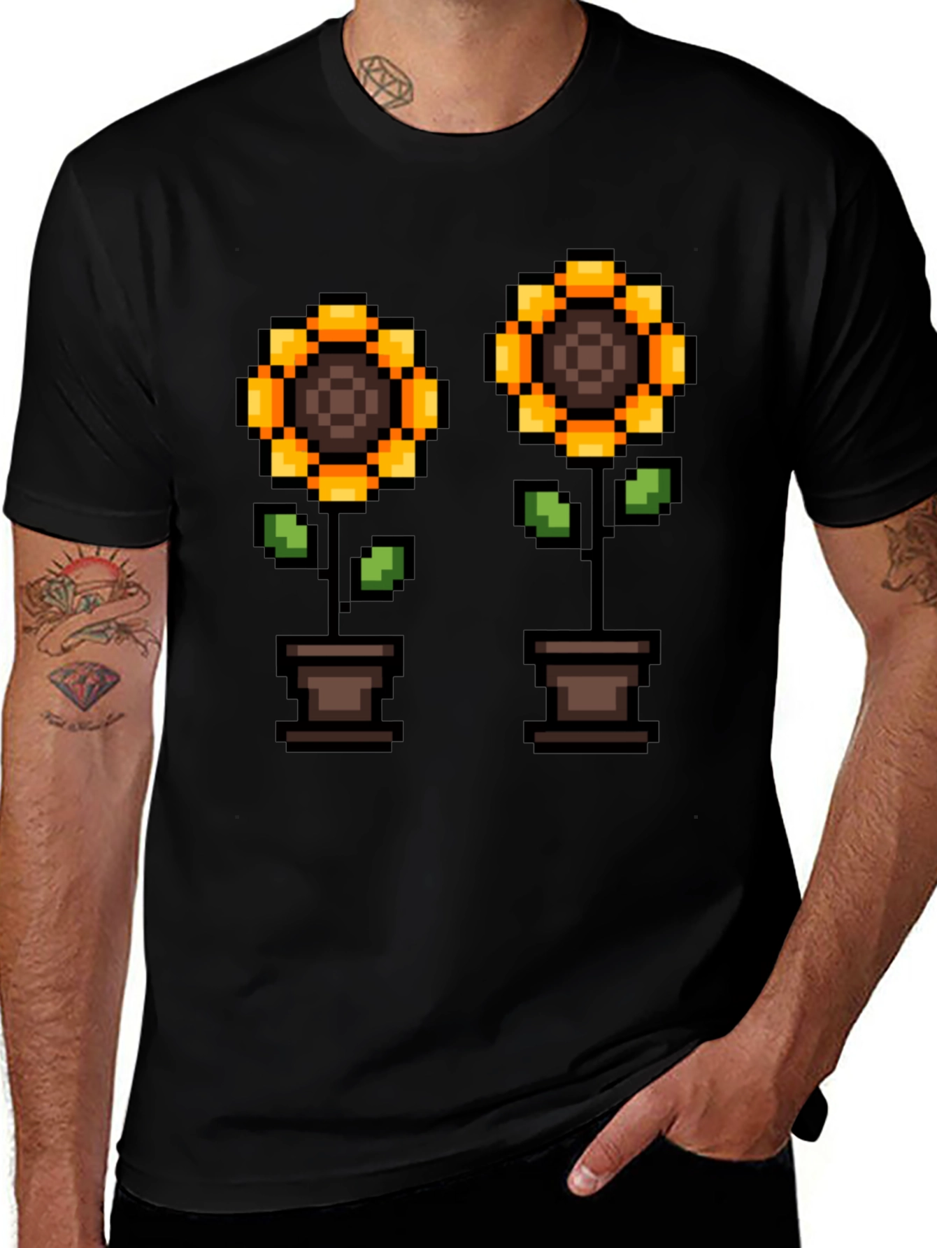 Pixel Sunflower T-Shirt - Gamer Style