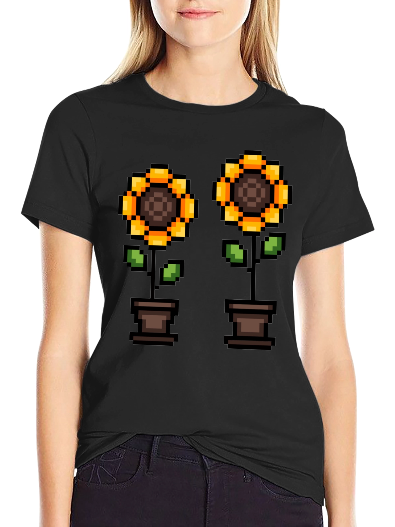 Pixel Sunflower T-Shirt - Gamer Style