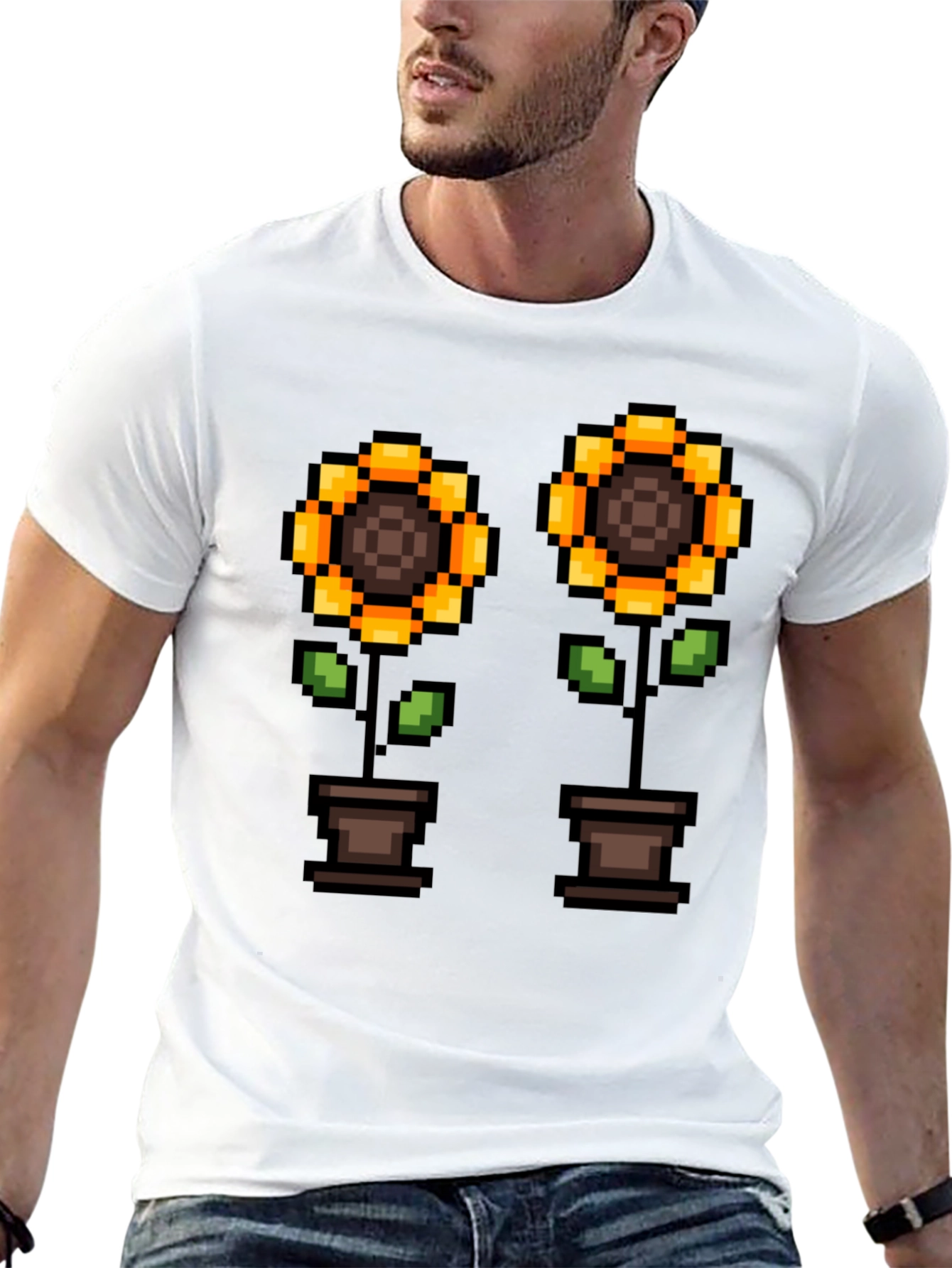 Pixel Sunflower T-Shirt - Gamer Style