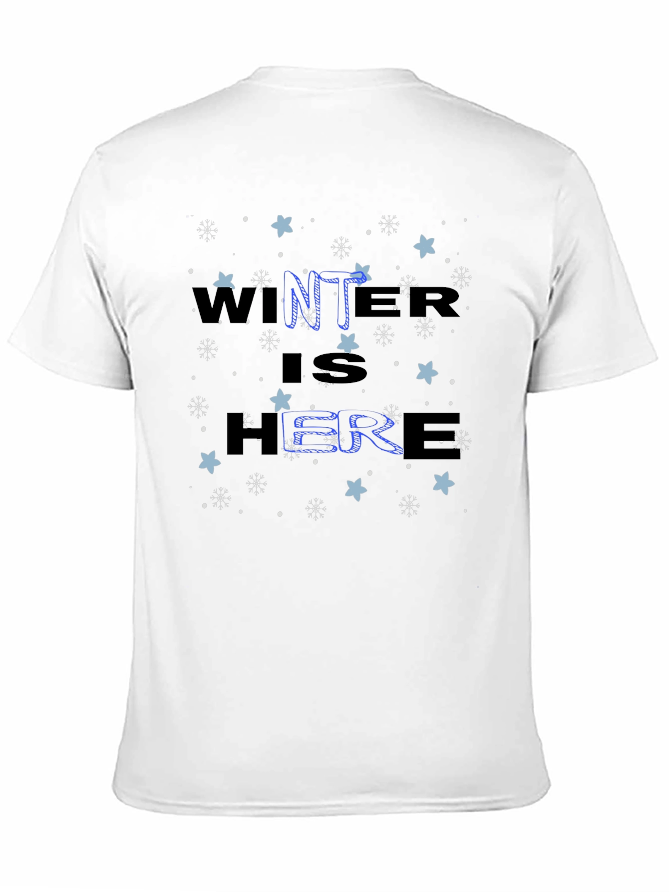 Winter Is Here Graphic Tee - Black Cotton Shirt