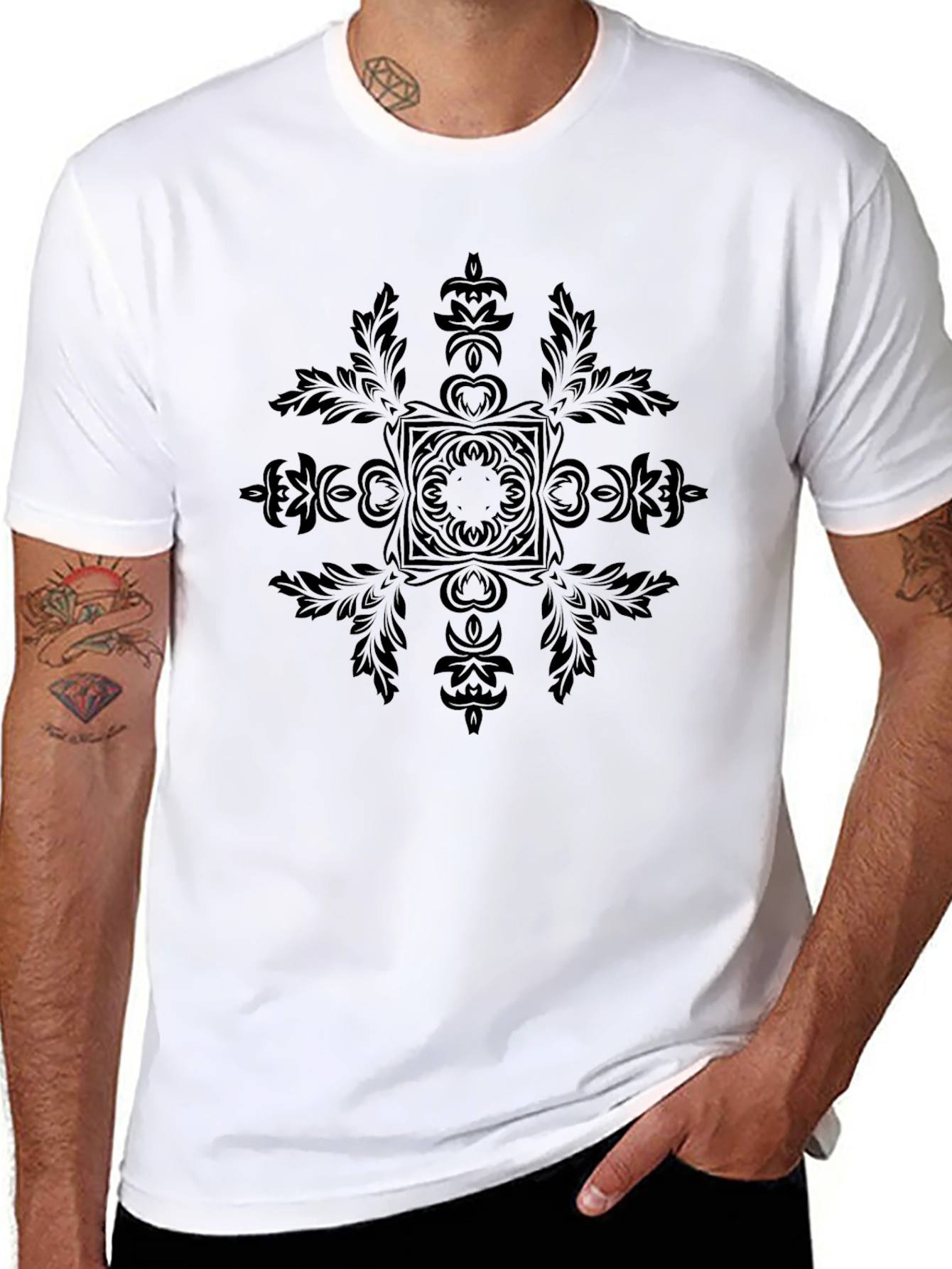 Elegant Black Graphic Tee - Stylish & Comfortable