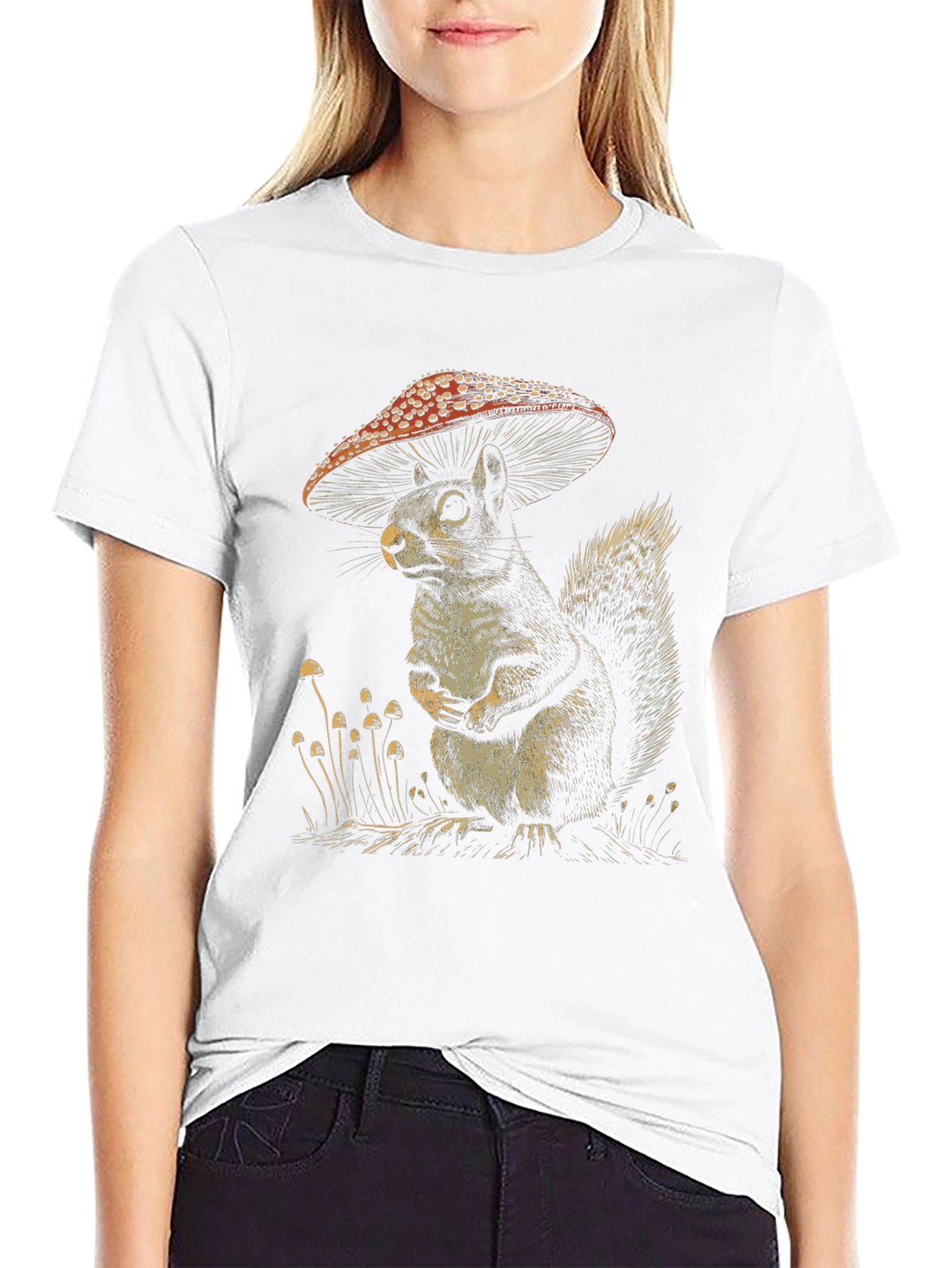 Mushroom Squirrel T-Shirt - Fun Graphic Tee