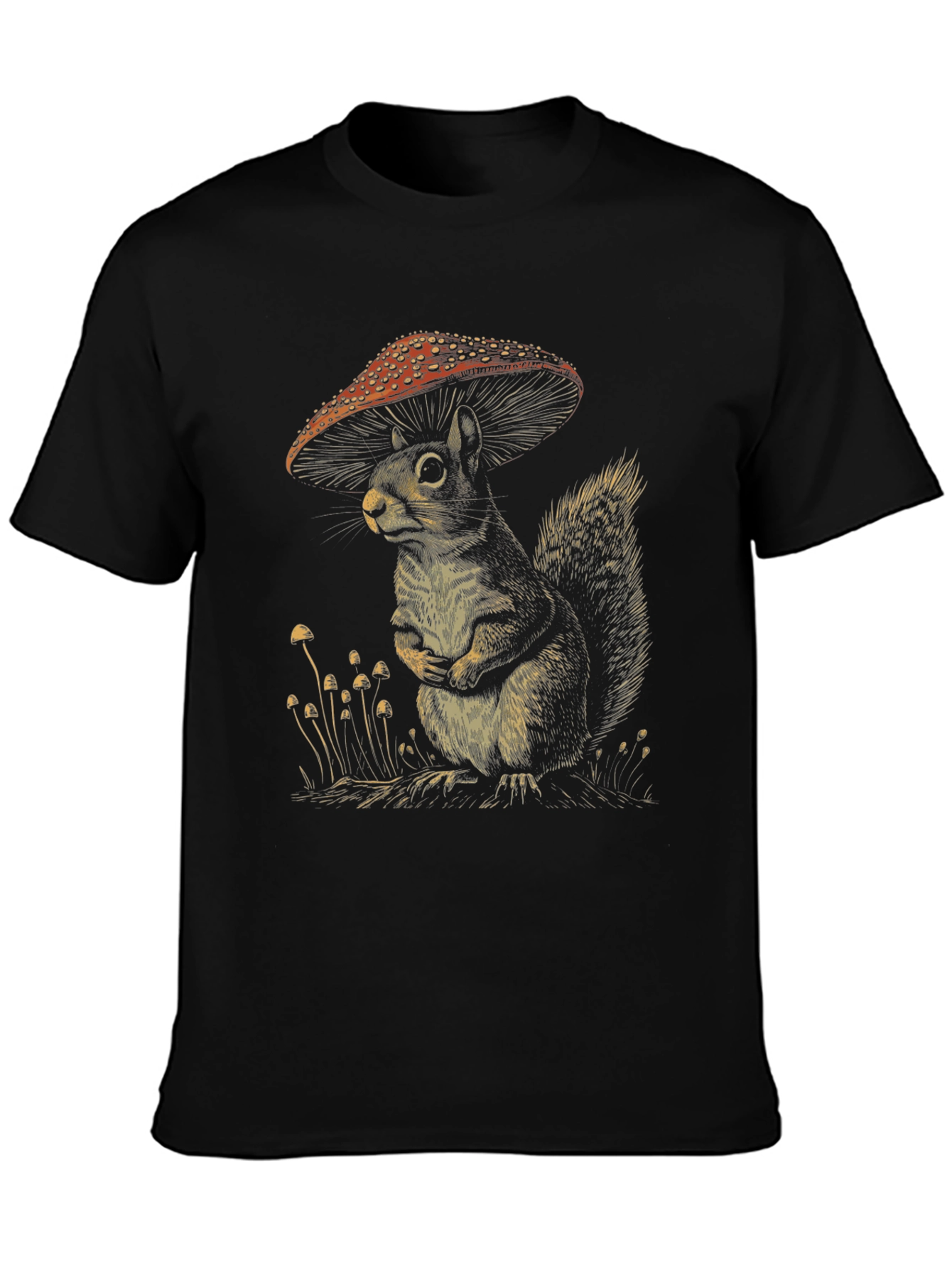 Mushroom Squirrel T-Shirt - Fun Graphic Tee