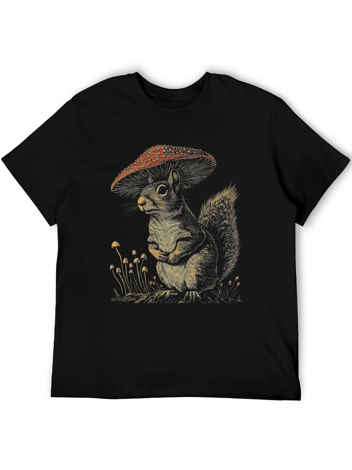 Mushroom Squirrel T-Shirt - Fun Graphic Tee