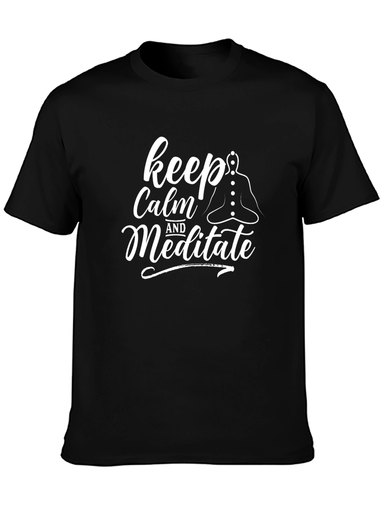 Keep Calm and Meditate Black T-Shirt