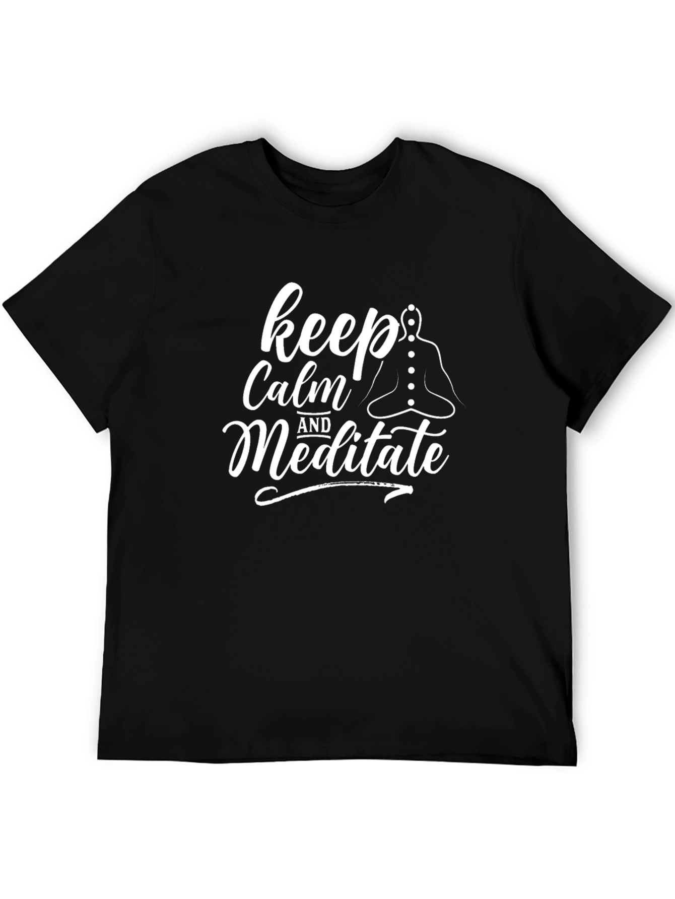 Keep Calm and Meditate Black T-Shirt