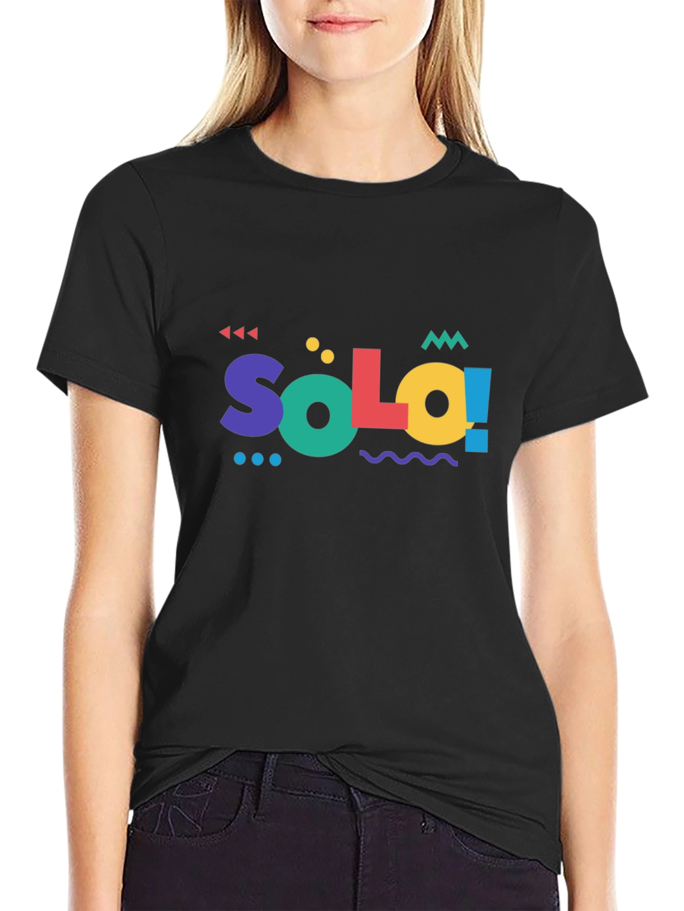 Solo 90s Style Graphic T-Shirt - Black