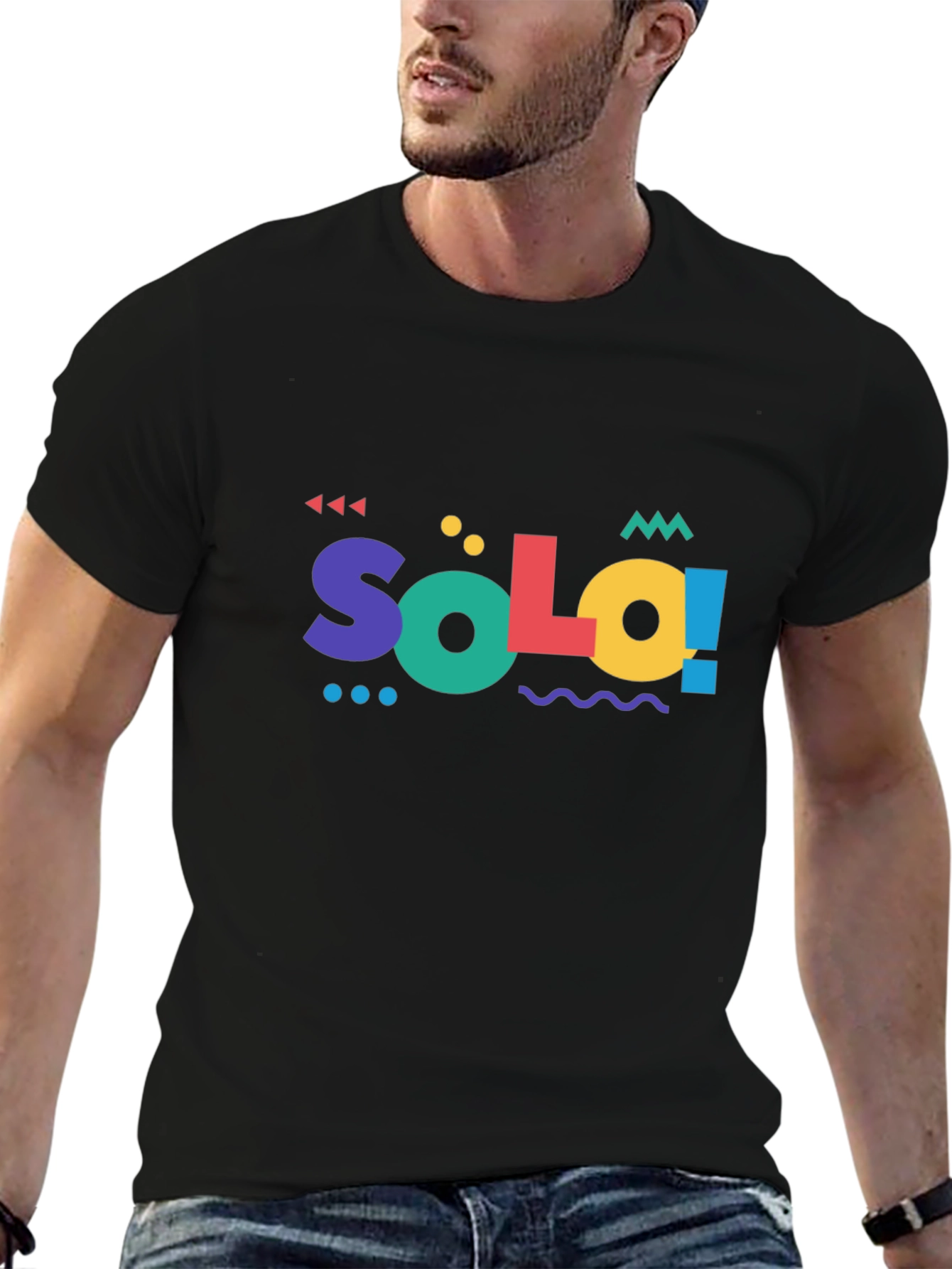 Solo 90s Style Graphic T-Shirt - Black