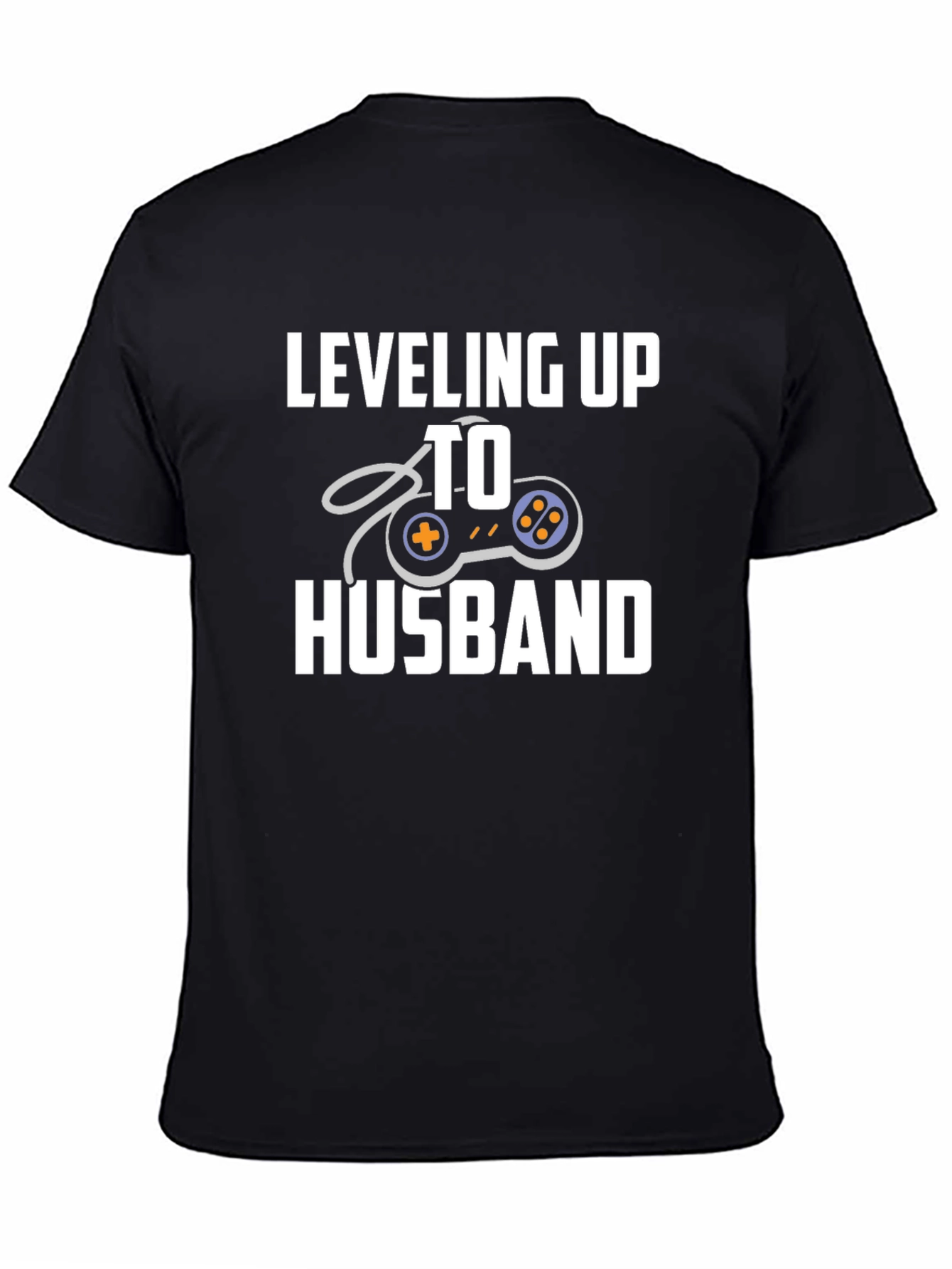 Leveling Up To Husband Gamer T-Shirt - Black