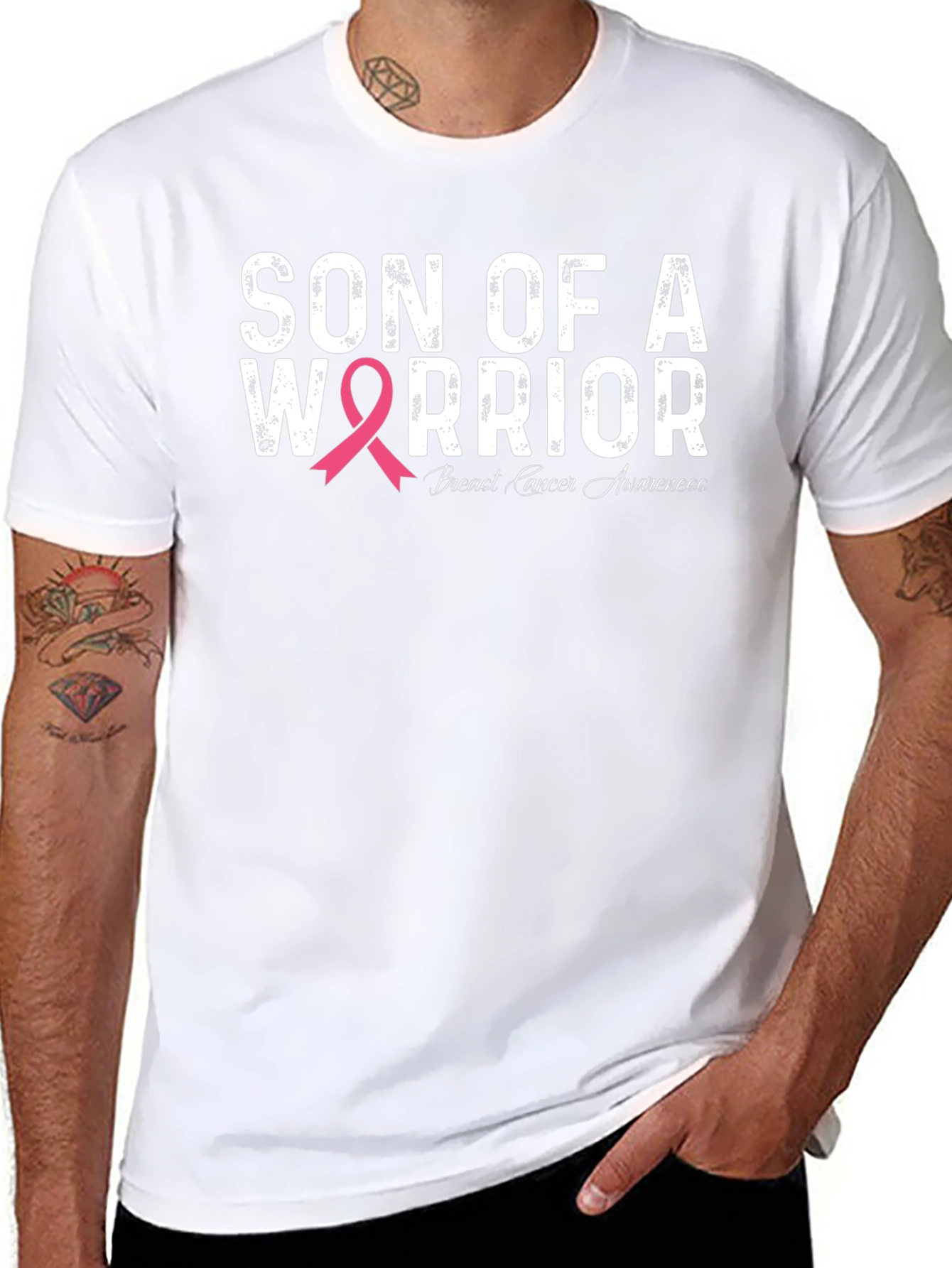 Son of a Warrior Breast Cancer Awareness T-Shirt