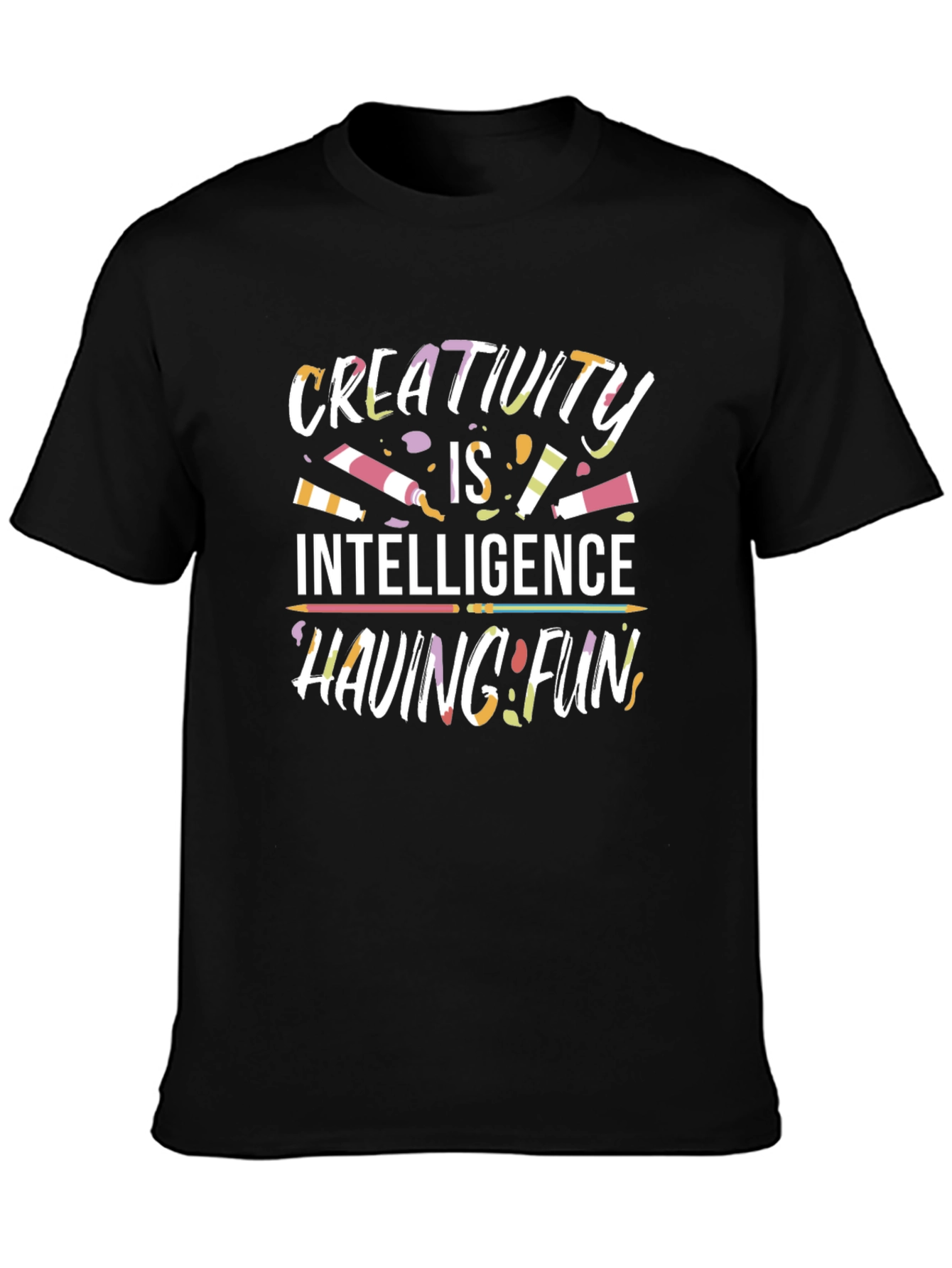 Creativity Intelligence Having Fun Black Graphic Tee