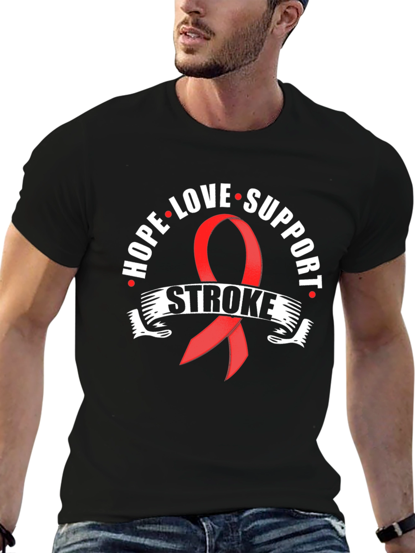 Stroke Awareness T-Shirt: Hope Love Support