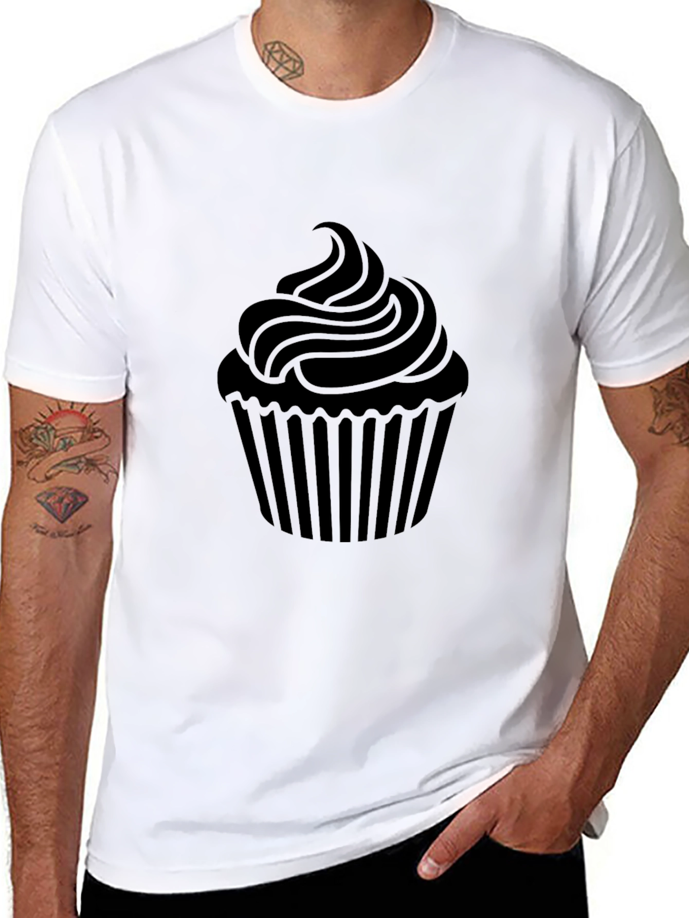 Cupcake Graphic T-Shirt - Black Cotton Tee