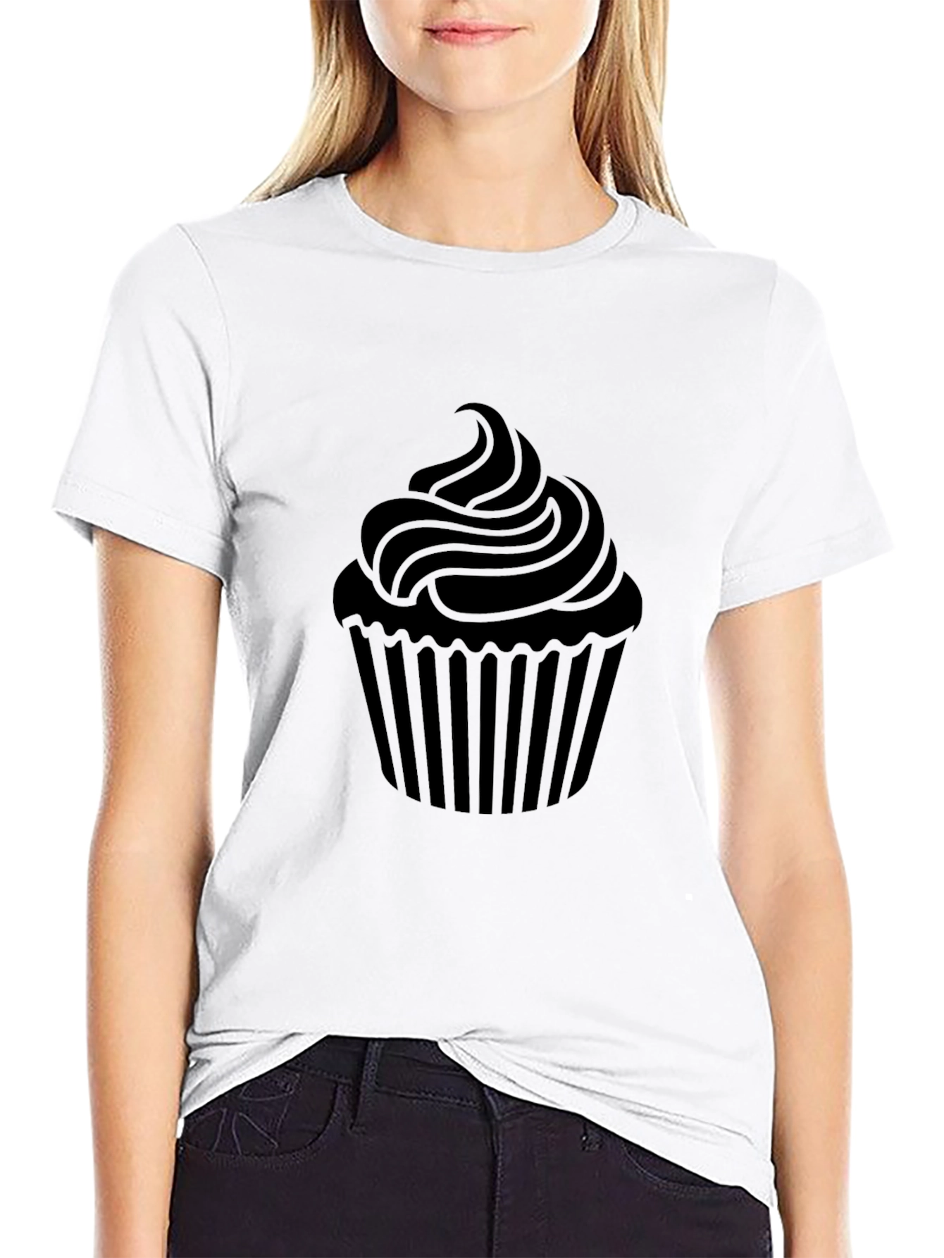 Cupcake Graphic T-Shirt - Black Cotton Tee