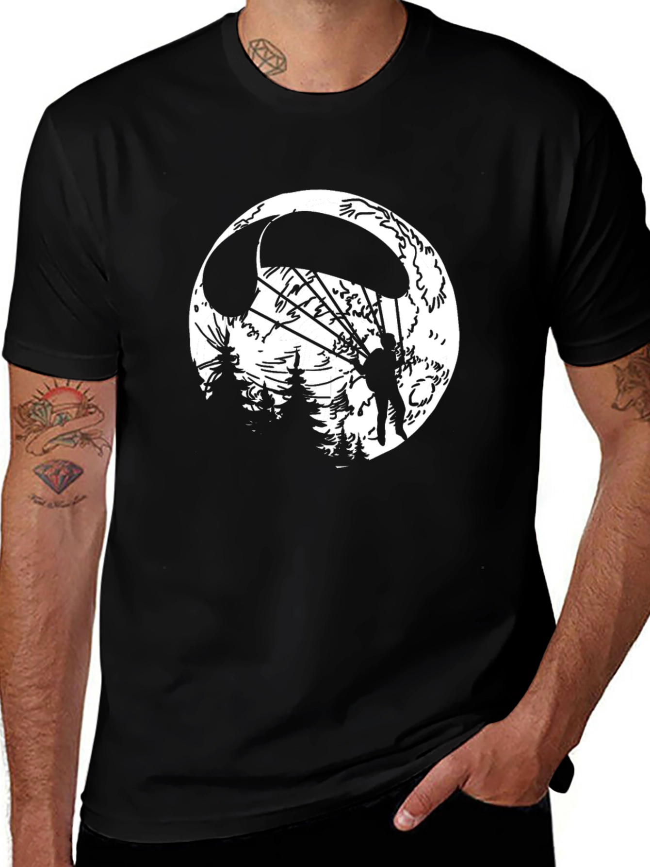 Parachute Graphic Tee - Black