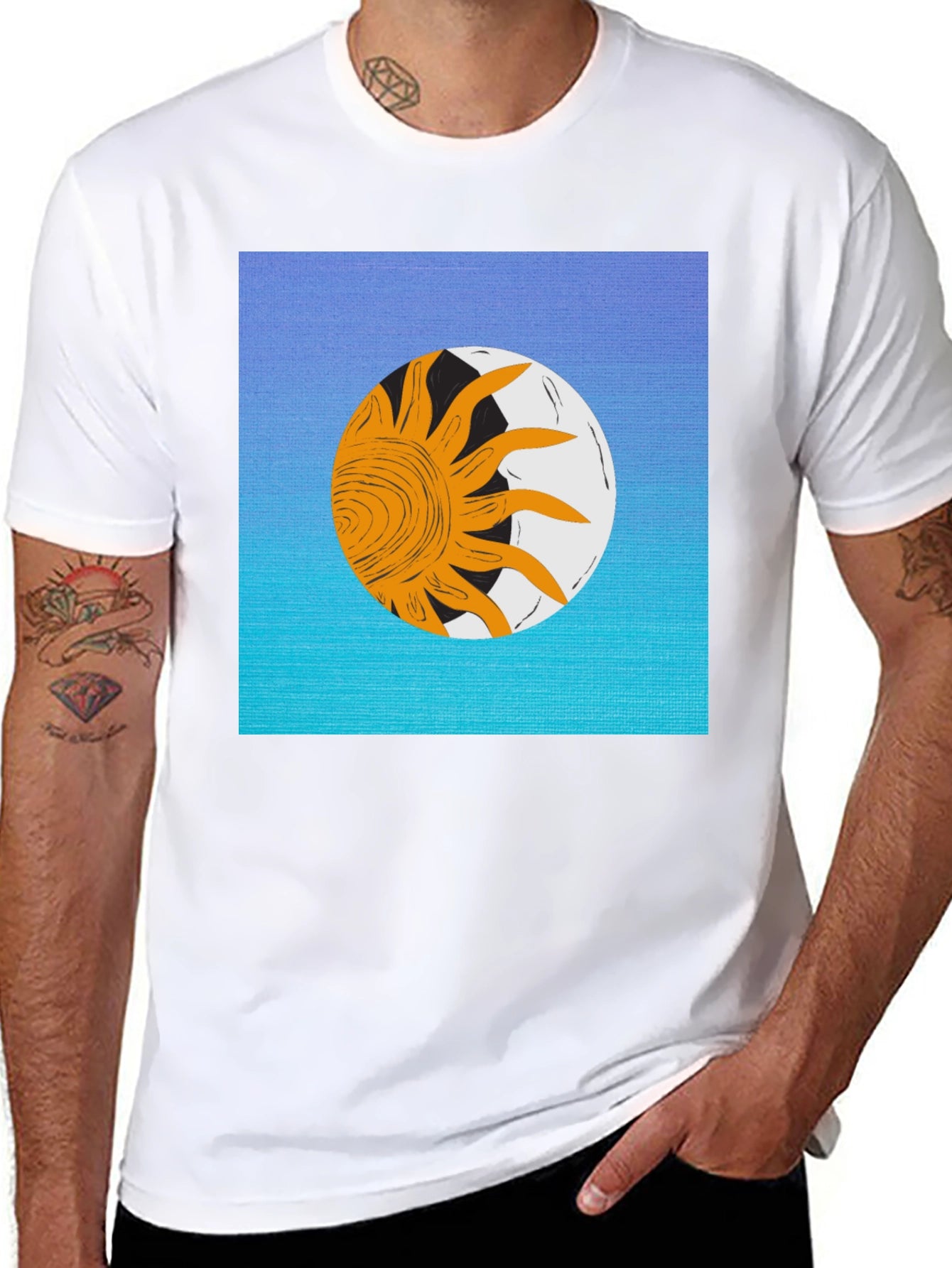 Sun & Moon Graphic Black T-Shirt