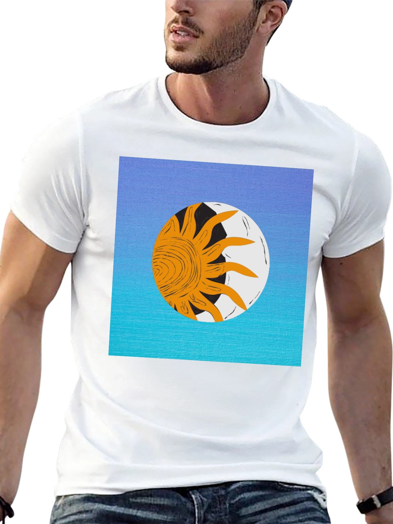 Sun & Moon Graphic Black T-Shirt