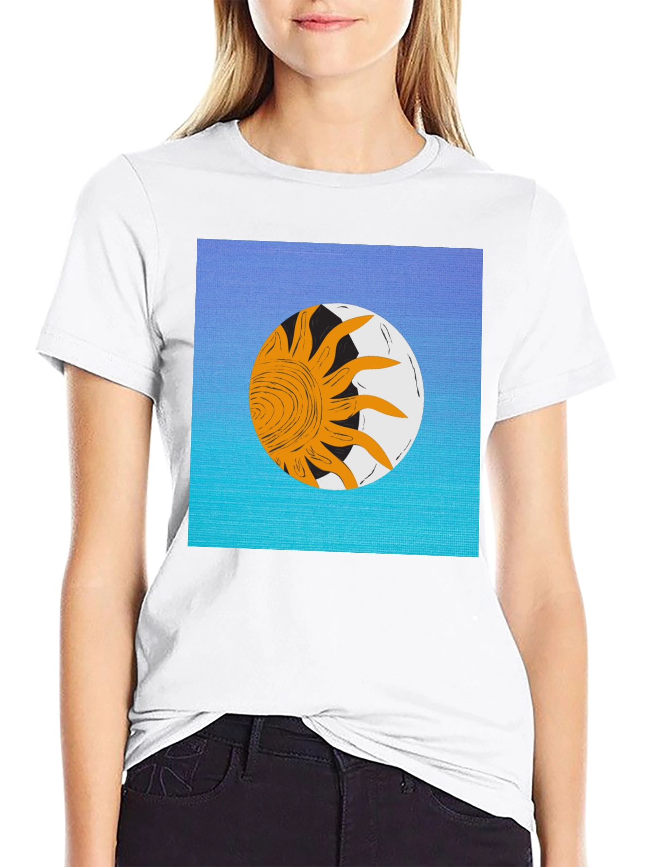 Sun & Moon Graphic Black T-Shirt