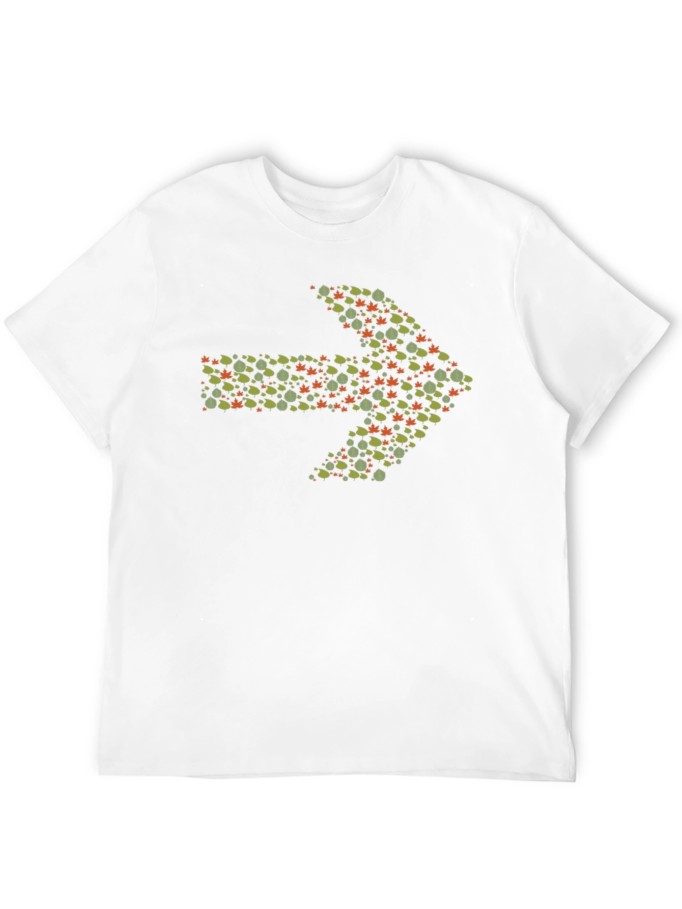 Leaf Arrow Graphic Tee - Black Cotton Casual Shirt