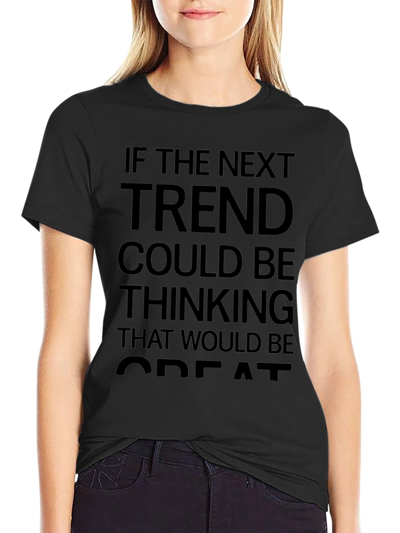 Next Trend Thinking Black Graphic T-Shirt