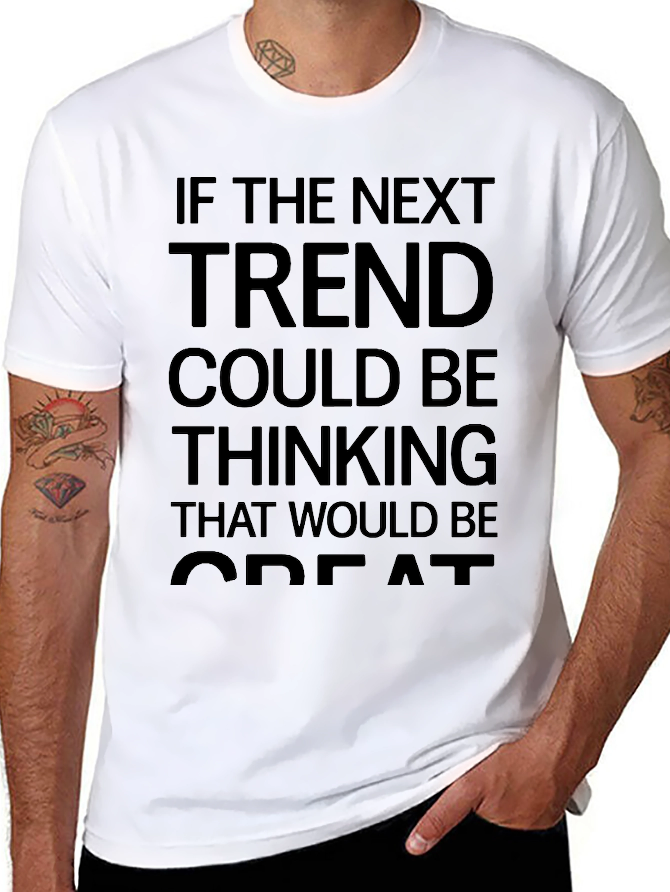 Next Trend Thinking Black Graphic T-Shirt