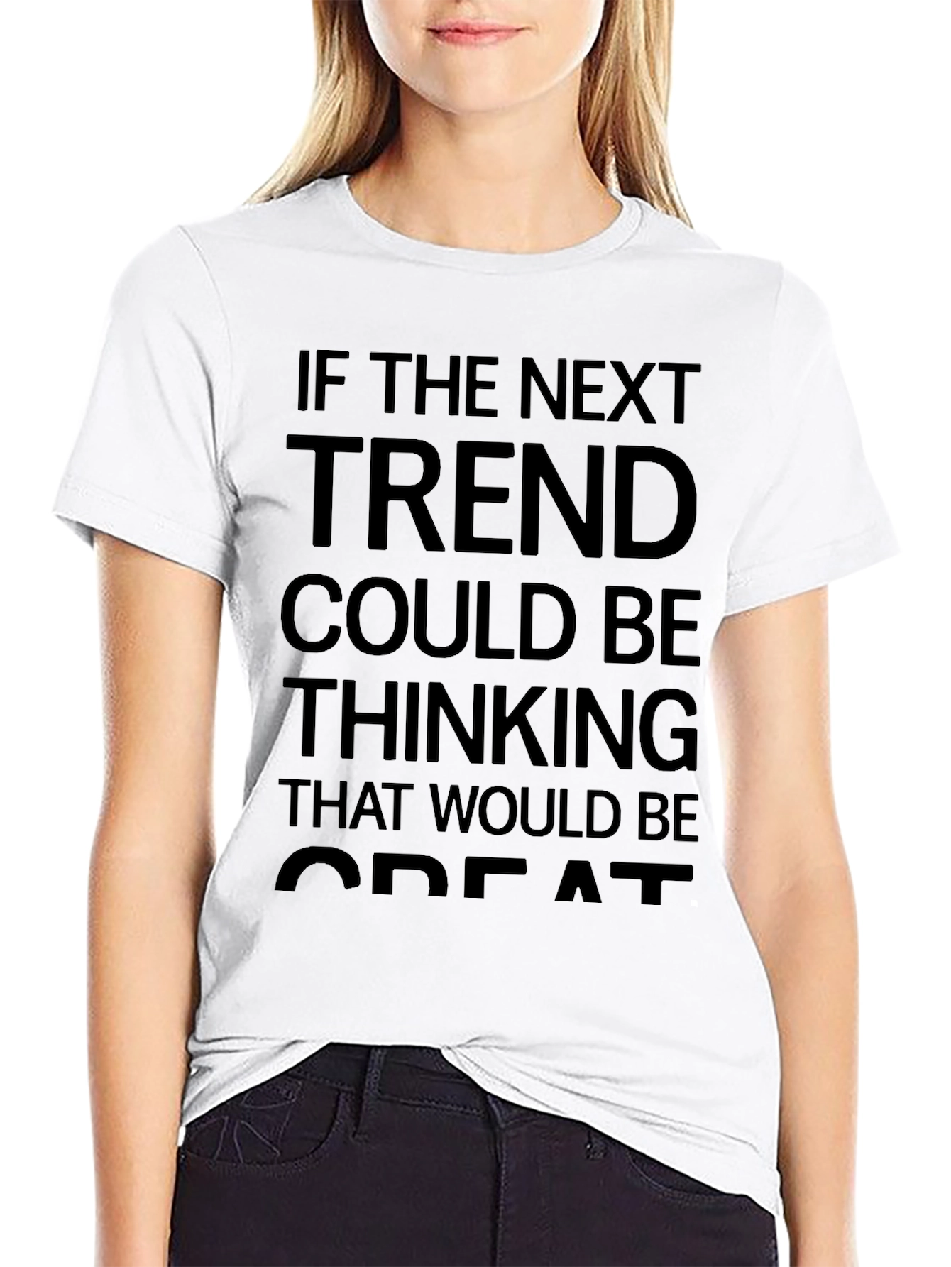Next Trend Thinking Black Graphic T-Shirt