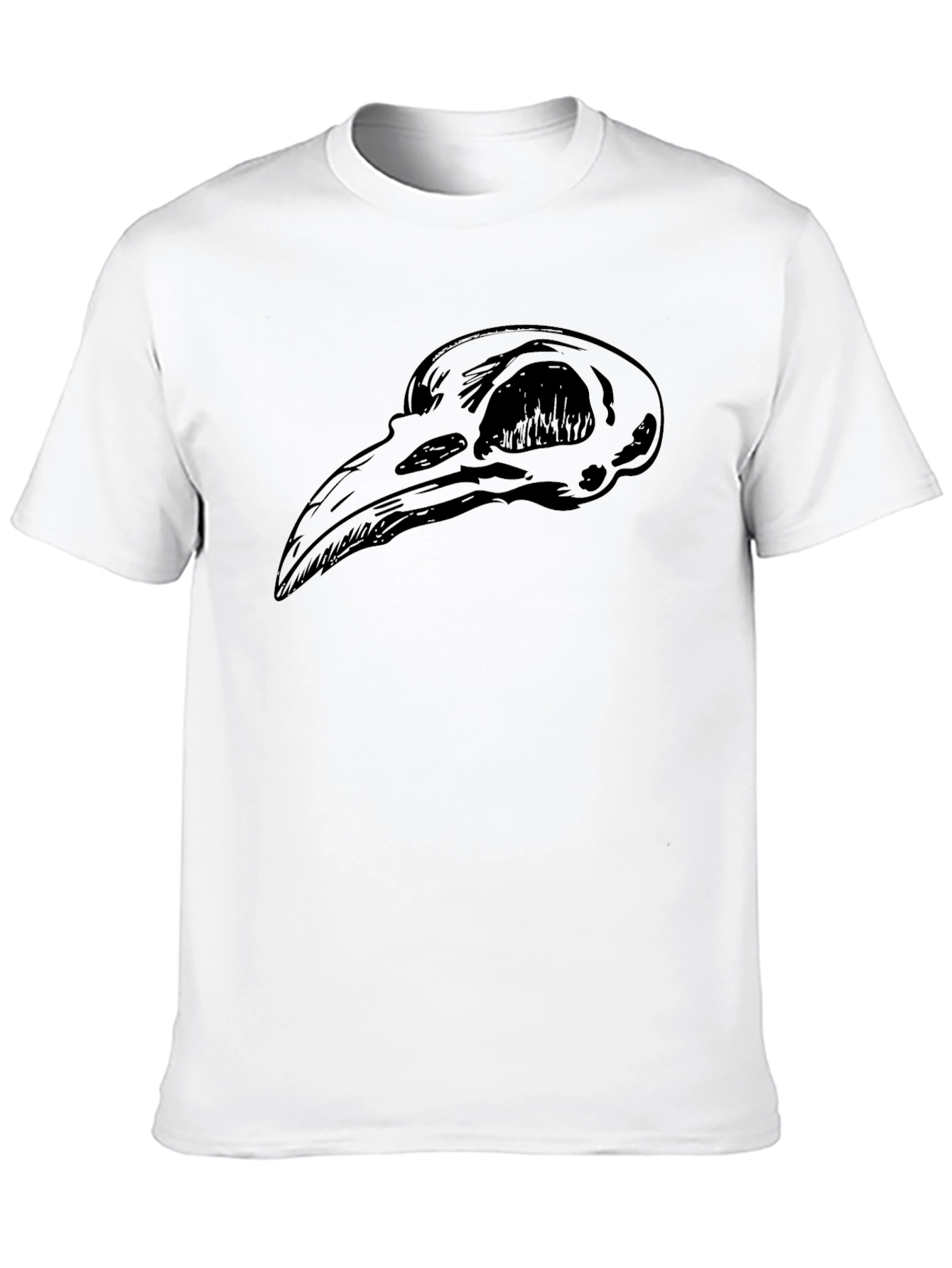 Raven Skull T-Shirt - Gothic Black Tee