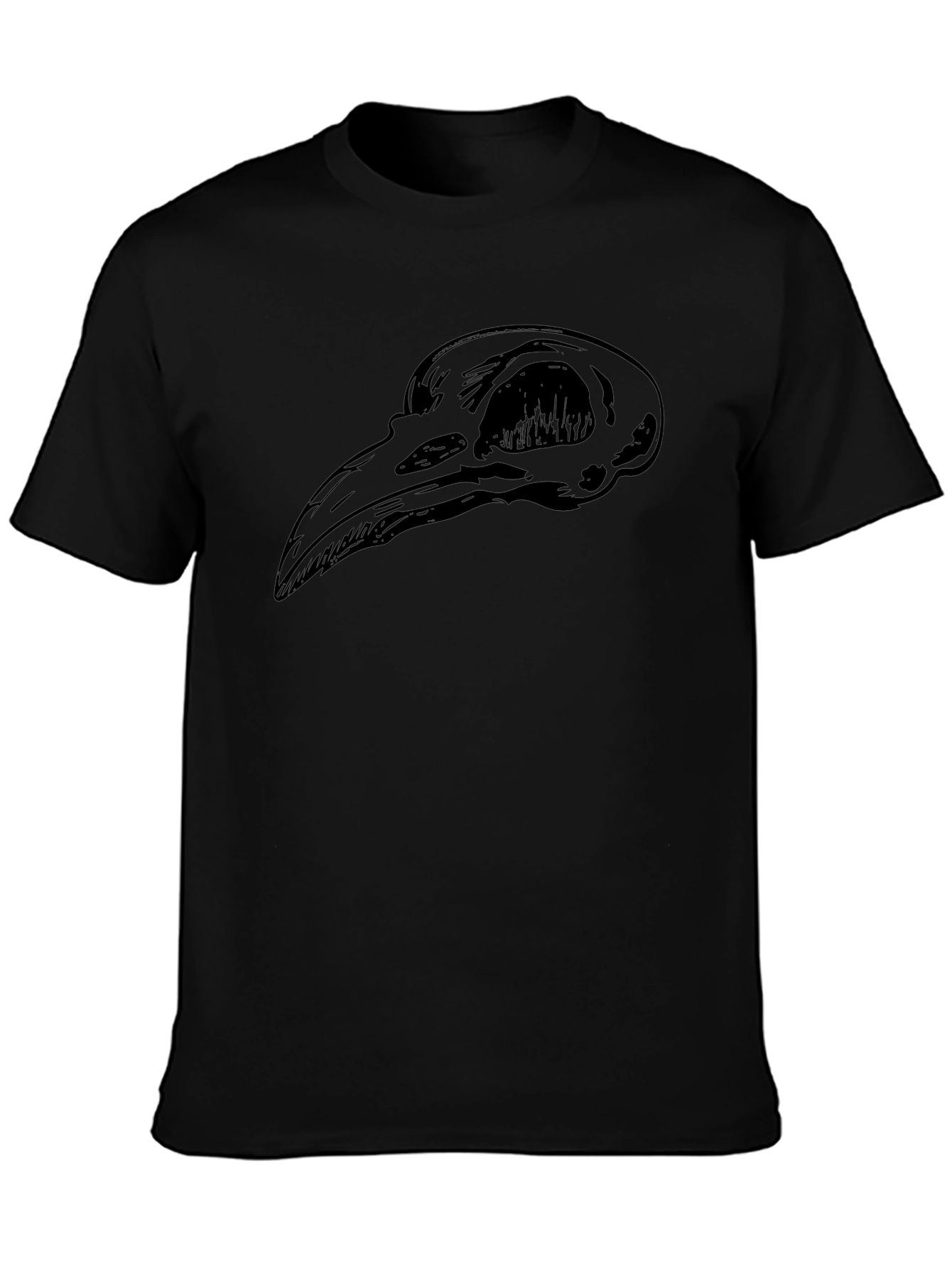 Raven Skull T-Shirt - Gothic Black Tee
