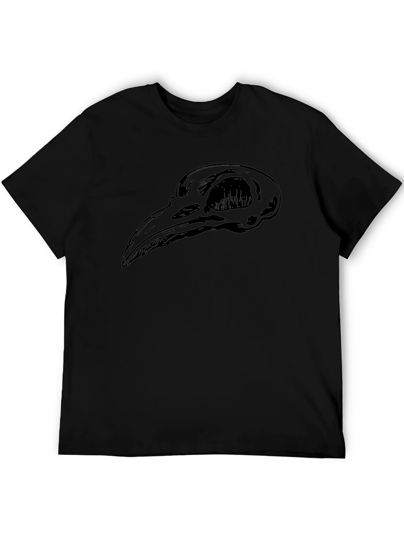 Raven Skull T-Shirt - Gothic Black Tee